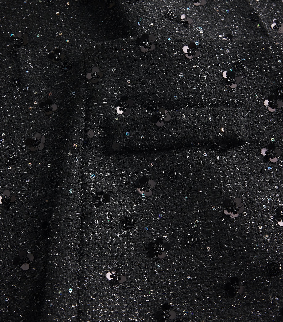 Embellished Tweed Trousers BLACK Image 5