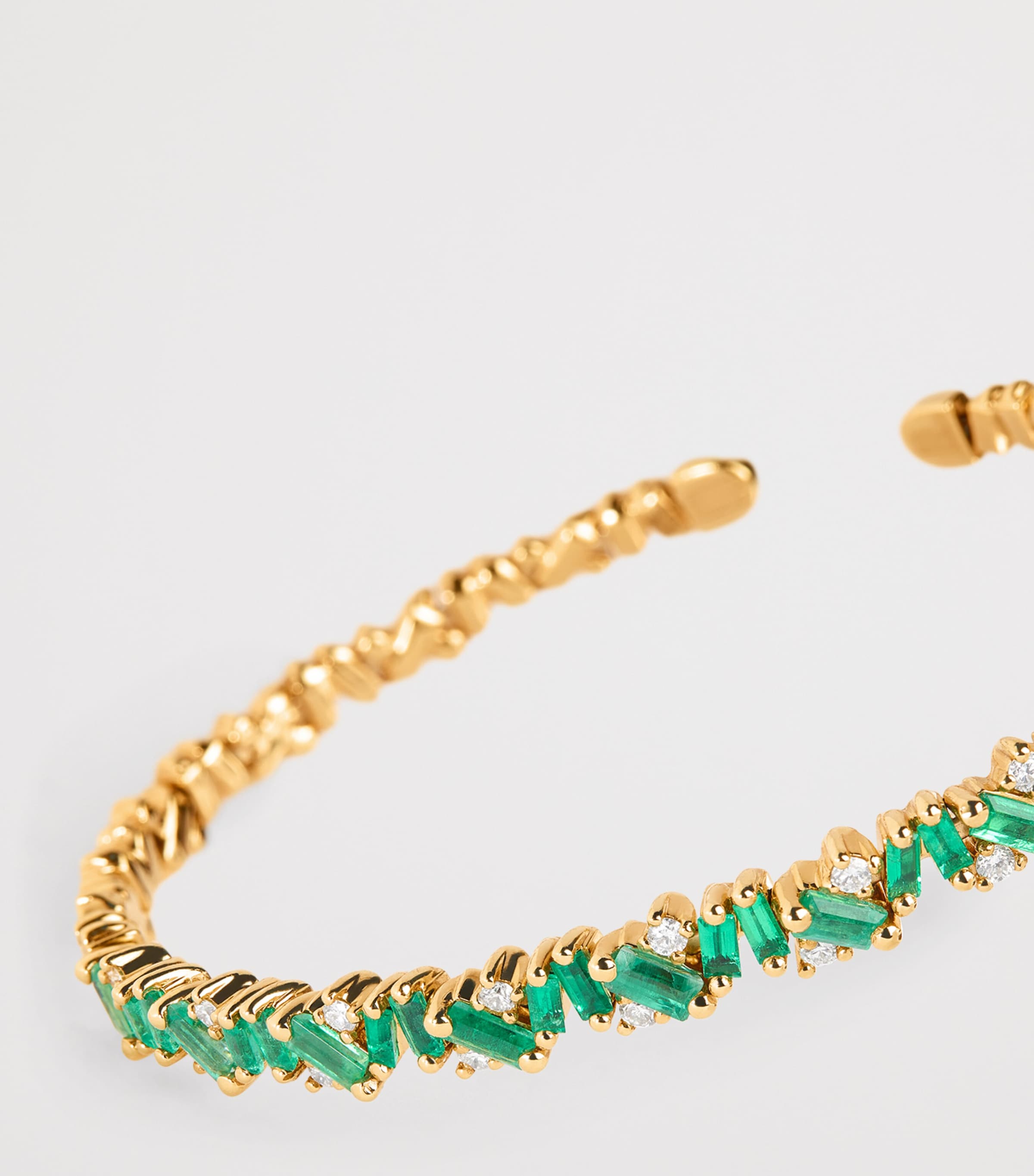 Suzanne Kalan Yellow Gold, Diamond and Emerald Frenzy Reborn Bangle Yg/emer Image 4