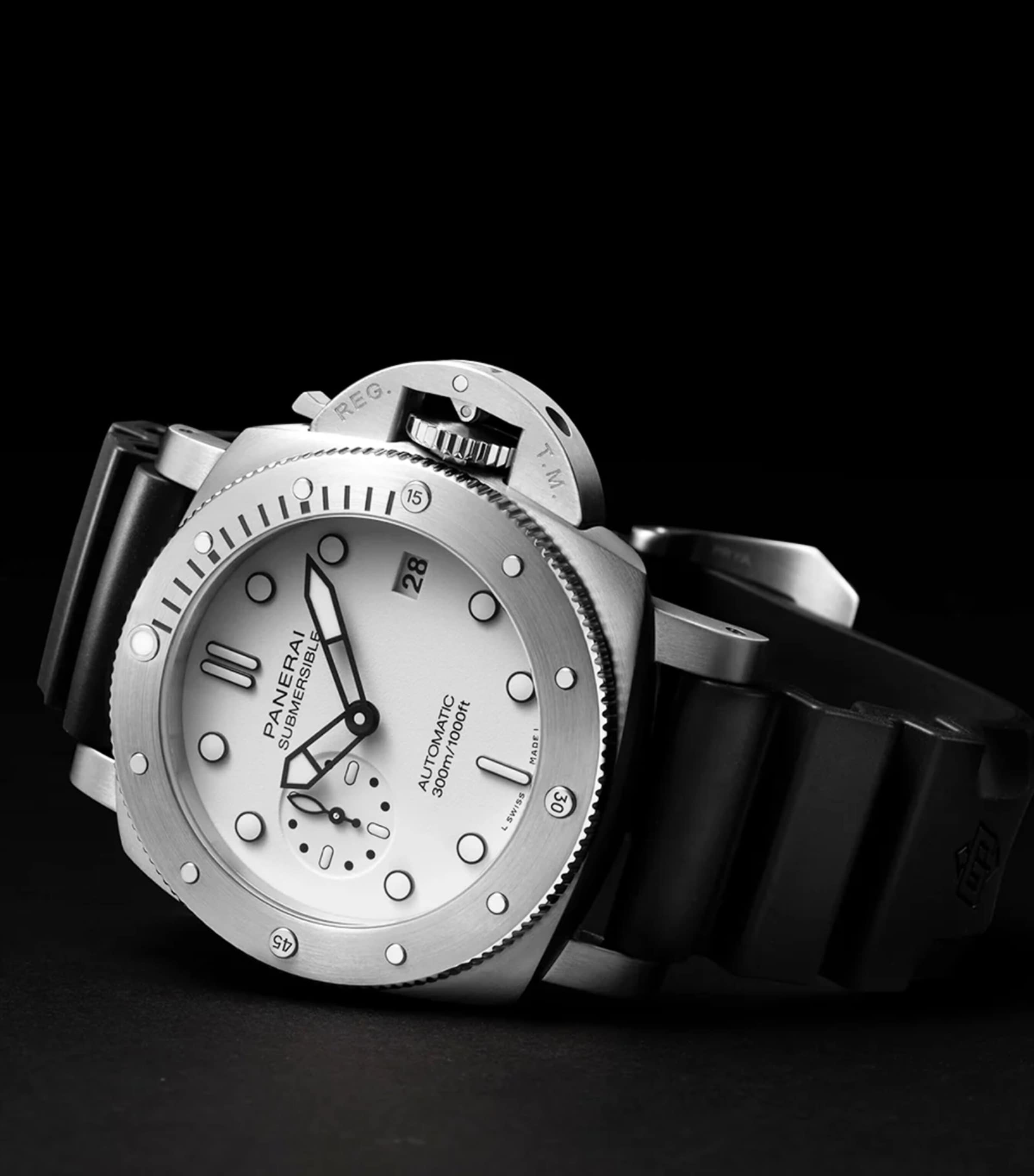 Stainless Steel Submersible Watch 42mm WHITE Image 5
