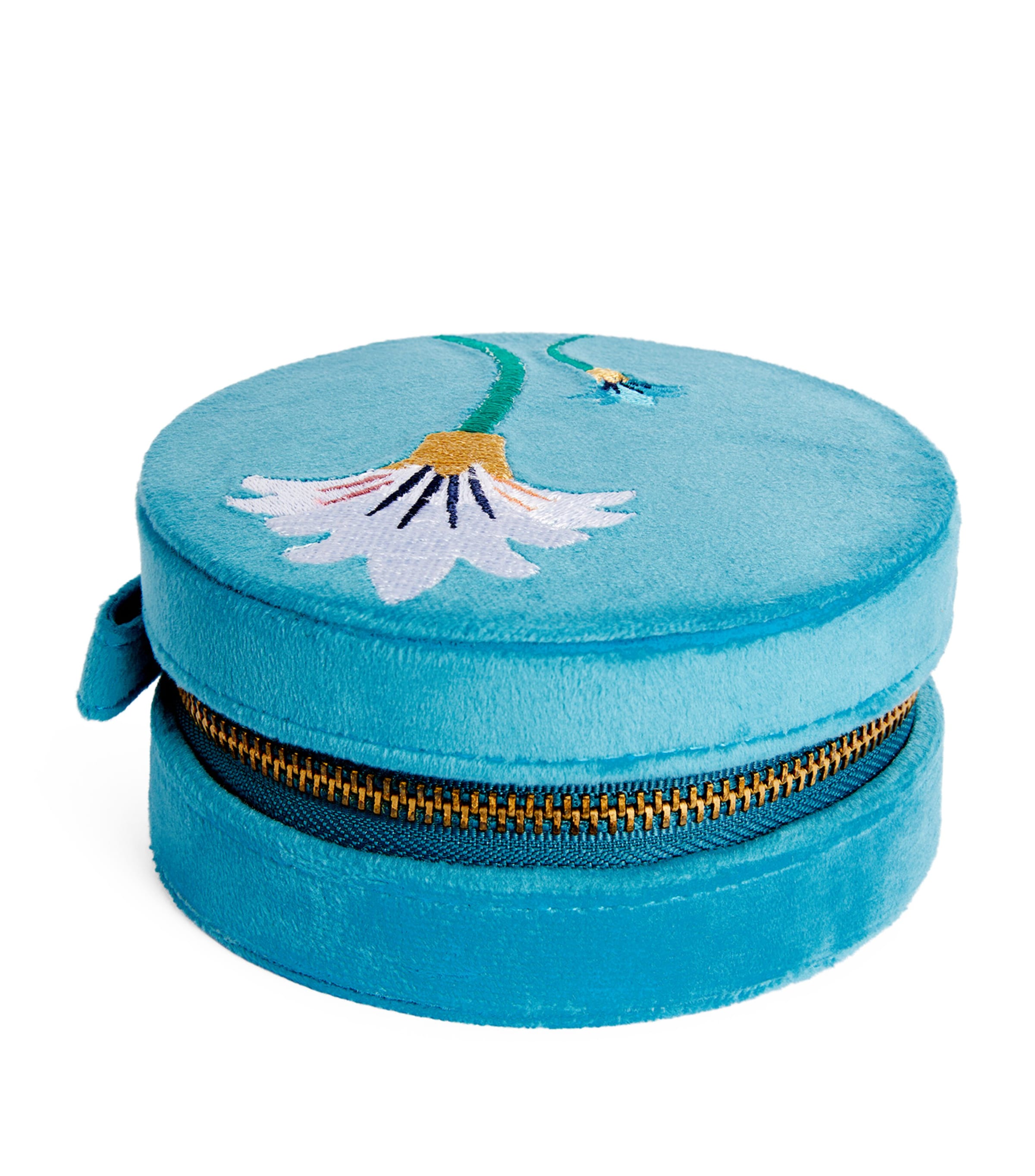 L'ATELIER NAWBAR Velvet Psychedeliah Jewellery Box Turquoise Image 1