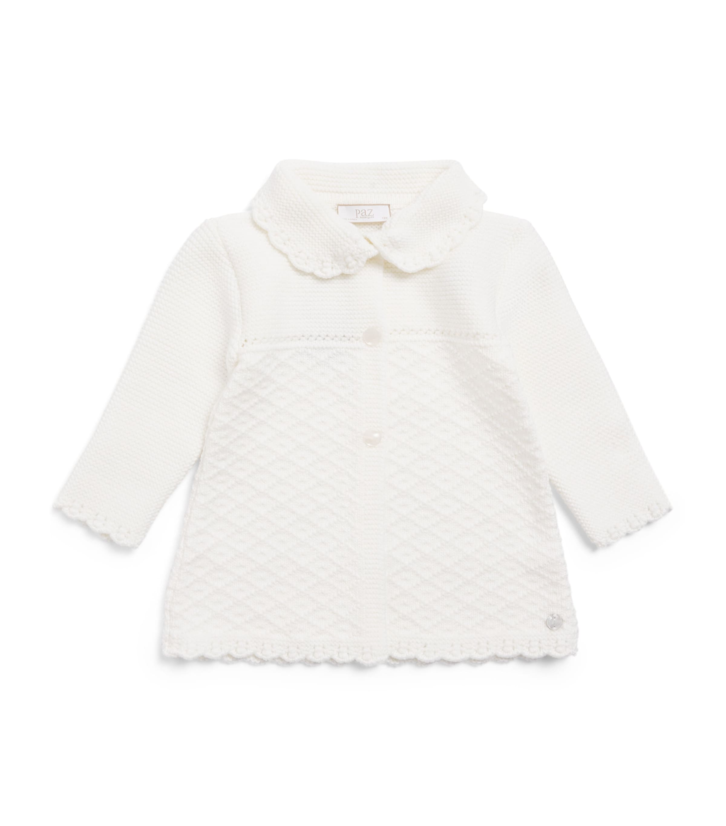 Paz Rodriguez Knitted Coat (1-36 Months) Cream Image 1