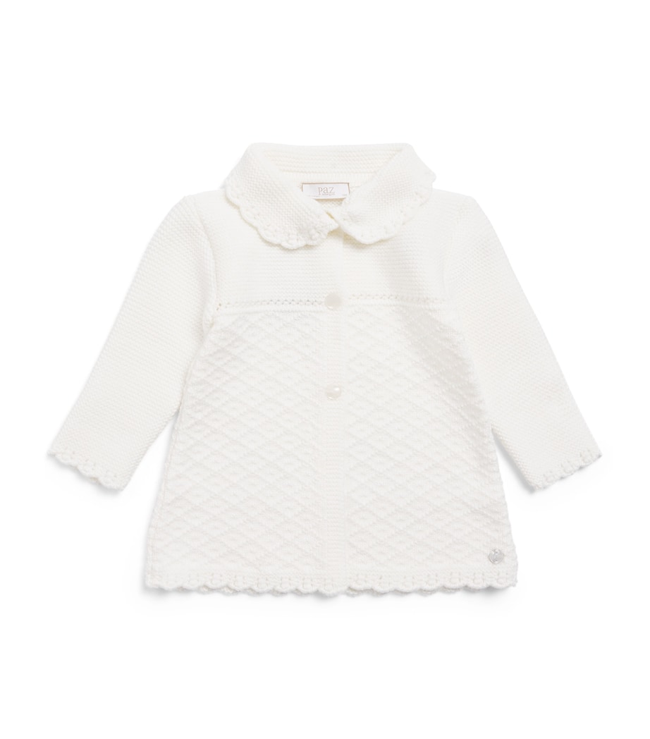 Paz Rodriguez Knitted Coat (1-36 Months) Cream Image 1