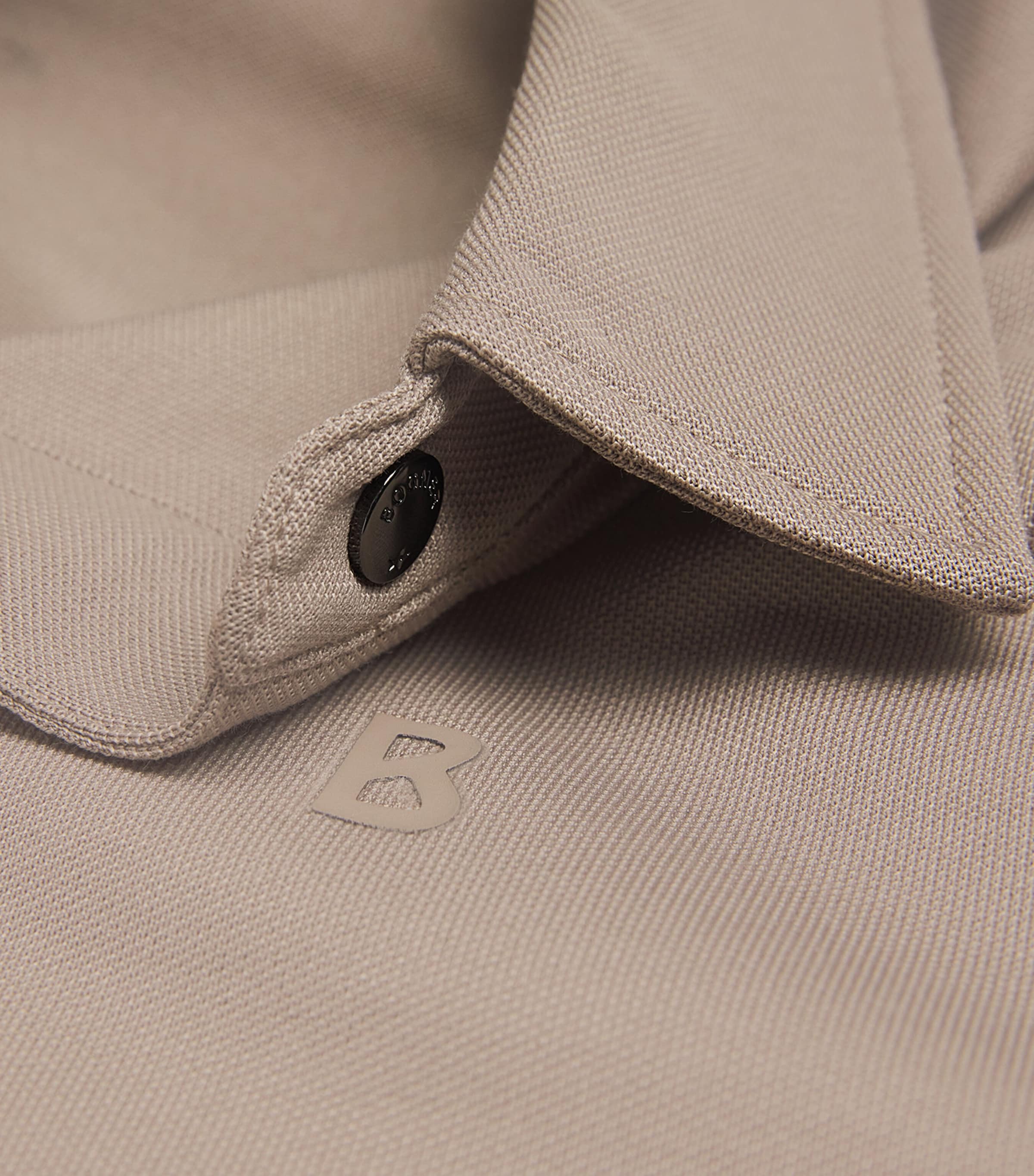 Cotton-Blend Long-Sleeve Timon Polo Shirt 812-MOON ROCK Image 5