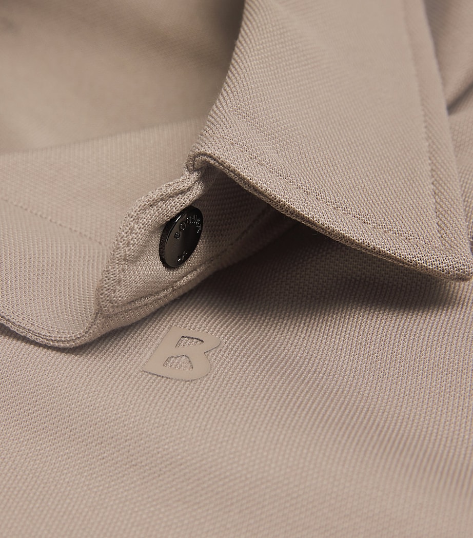 Cotton-Blend Long-Sleeve Timon Polo Shirt 812-MOON ROCK Image 5