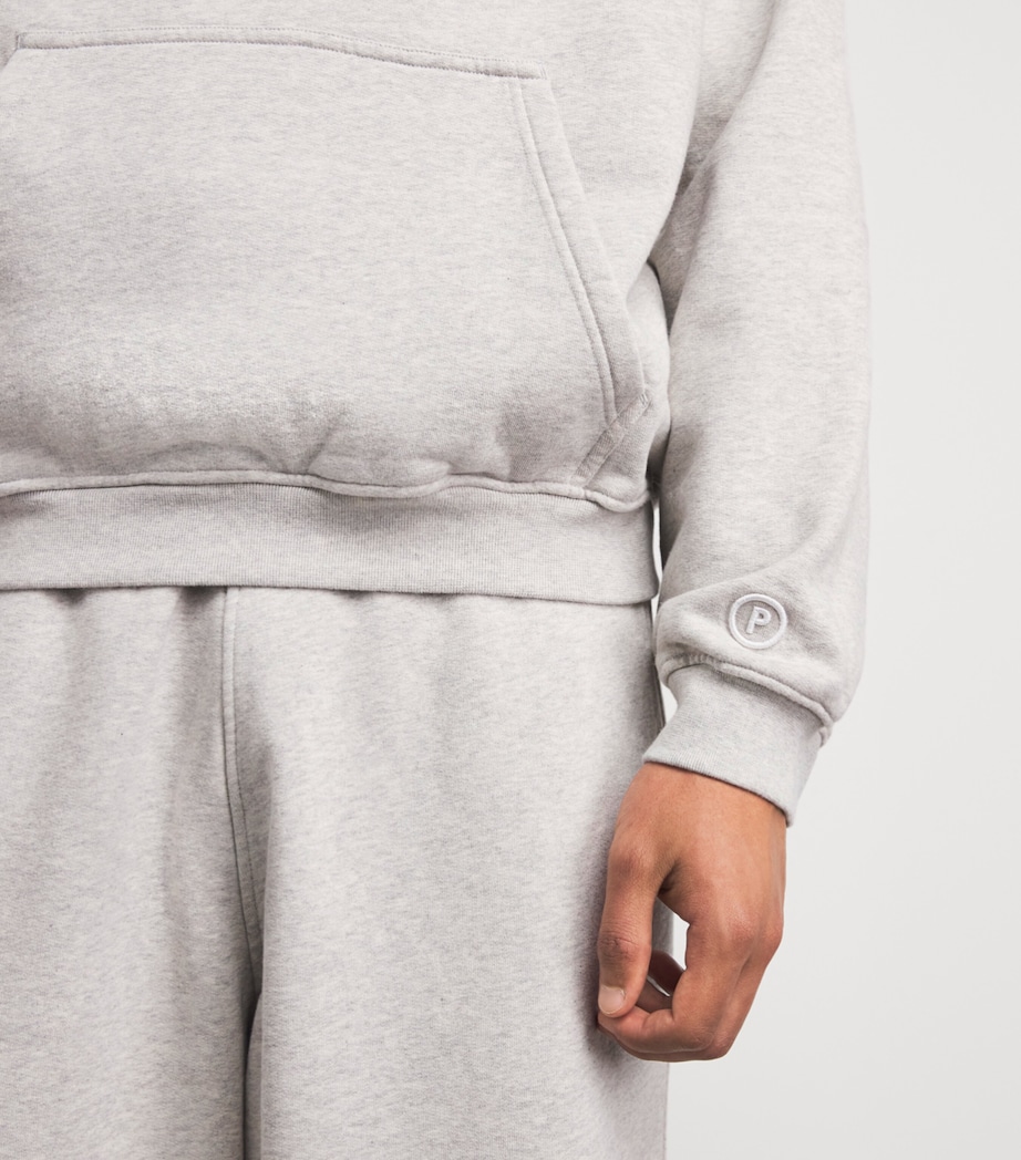 PICANTE Mens Organic Cotton Tailor Logo Hoodie Grey Marl Image 3