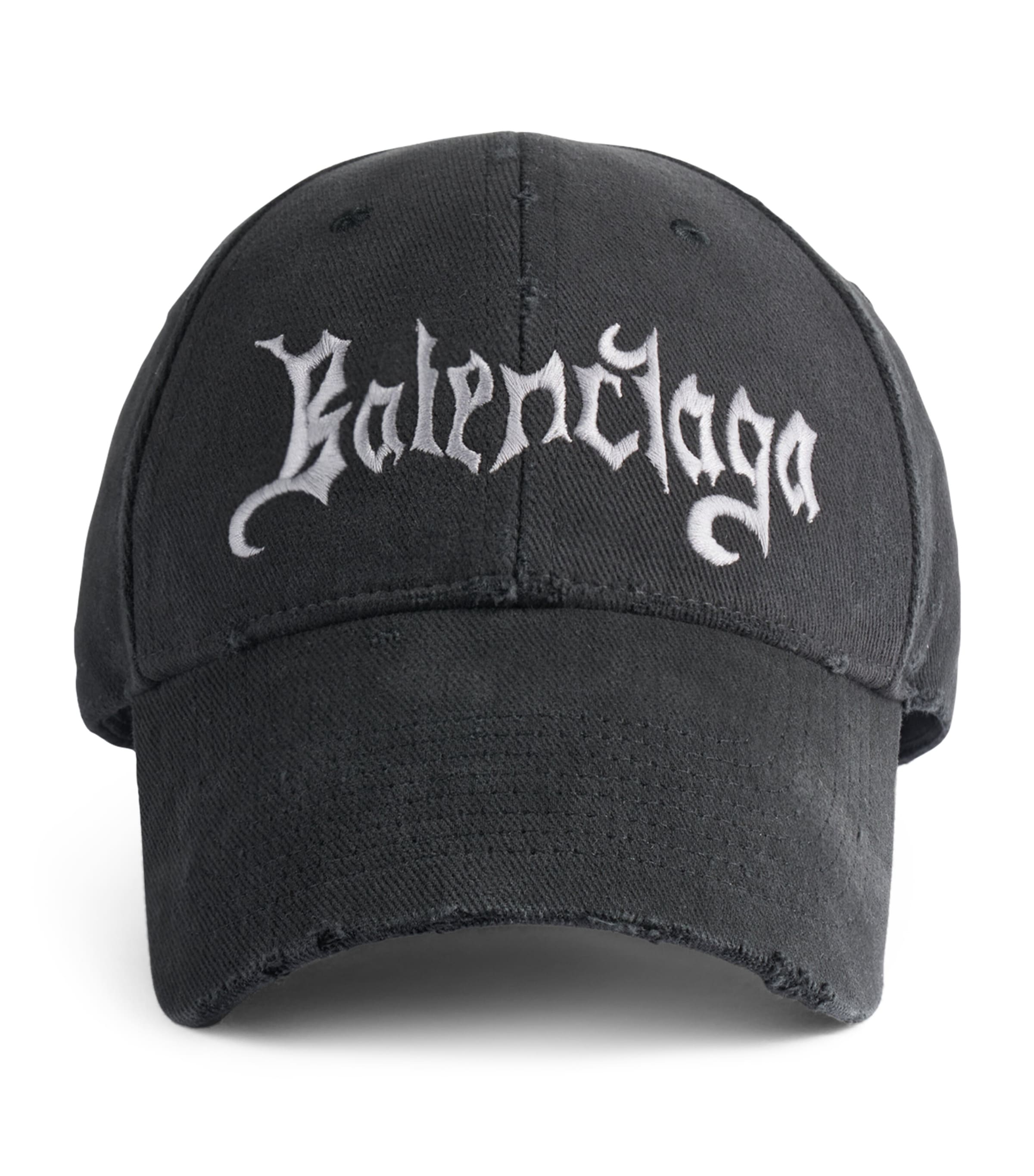 Balenciaga Distressed Sketchy Logo Baseball Cap Image 1