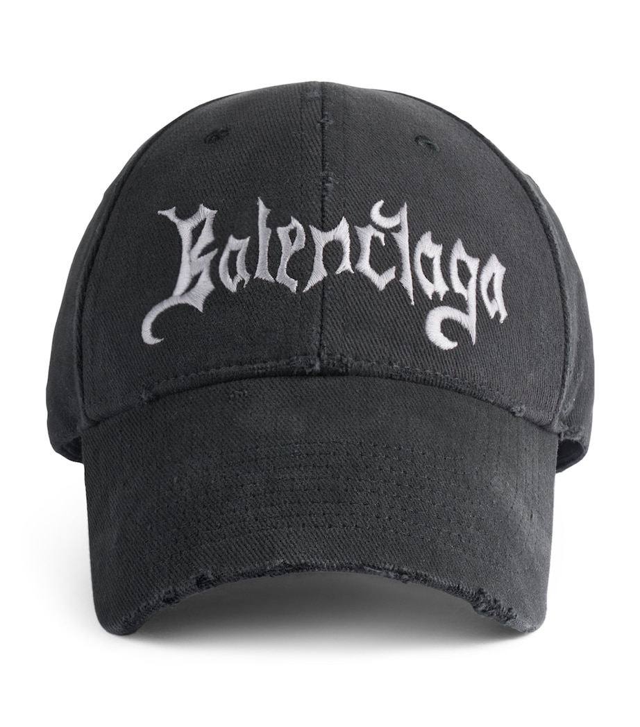 Balenciaga Distressed Sketchy Logo Baseball Cap Image 1
