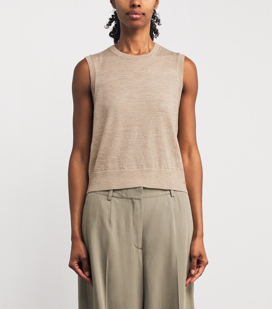 Wool-Cashmere Sweater Vest TAUPE Image 3