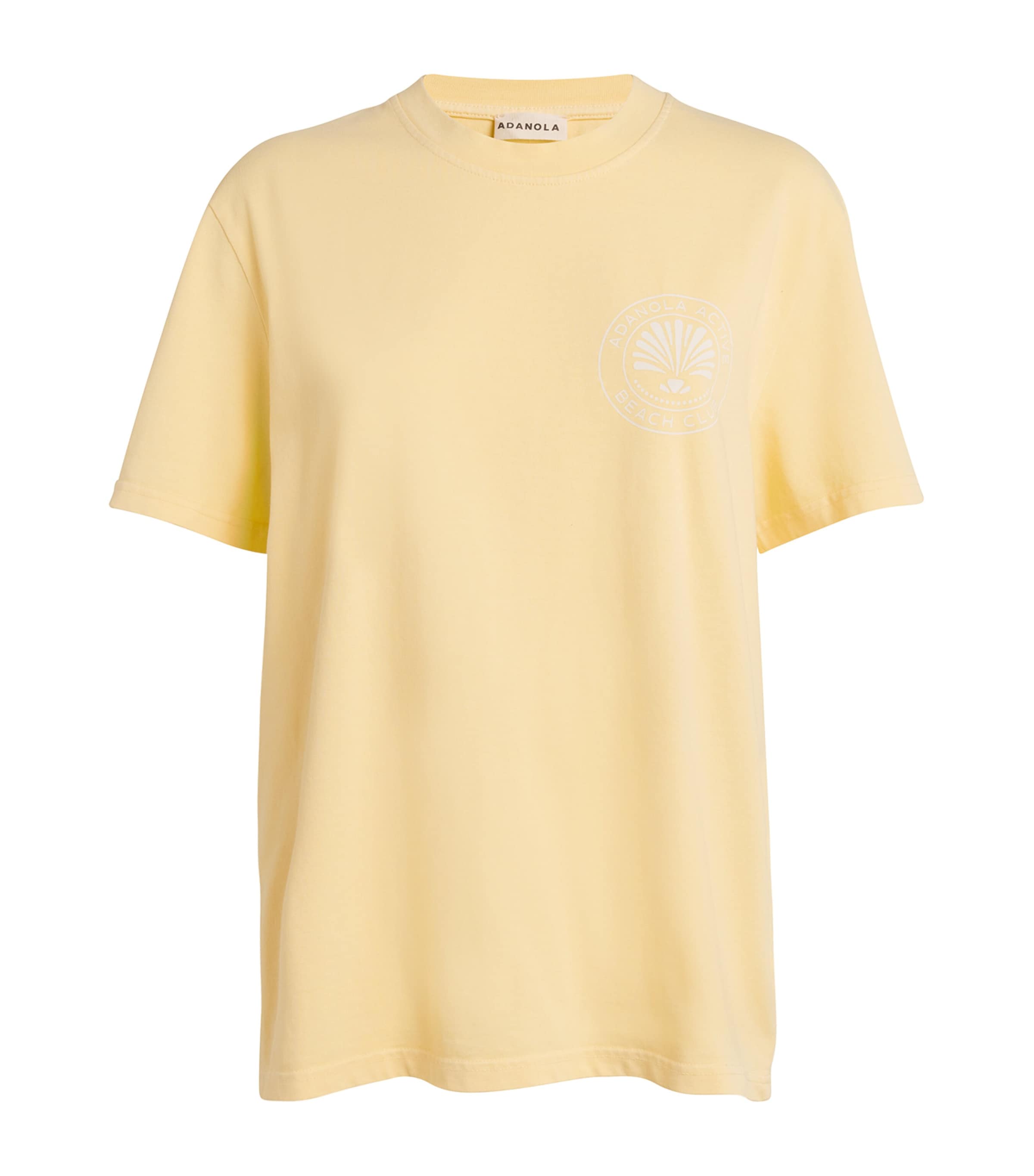 Shop Adanola Organic Cotton Printed T-shirt In Yellow