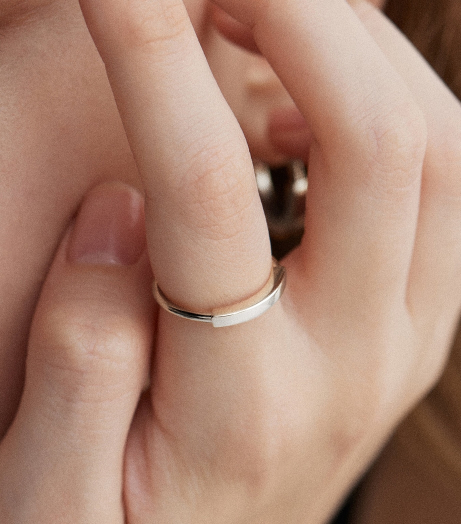 Monica Vinader Sterling Silver Linear Stacking Ring Silver Image 3