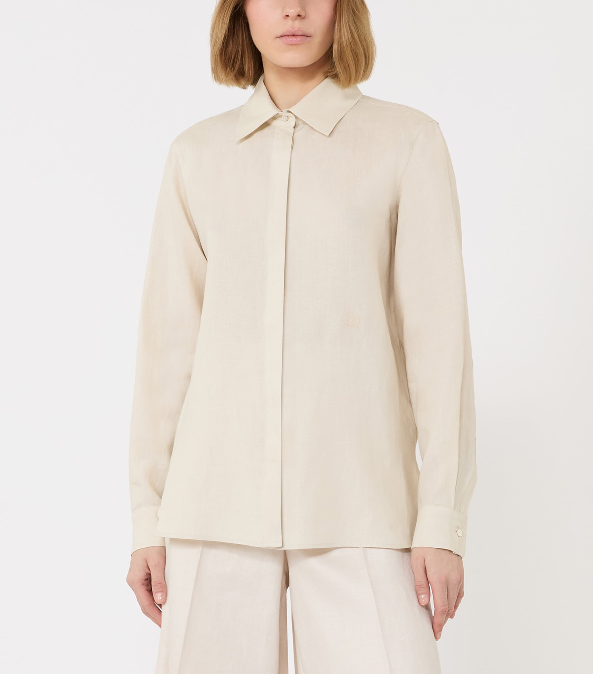 Max Mara Womens Linen Shirt Beige Image 2