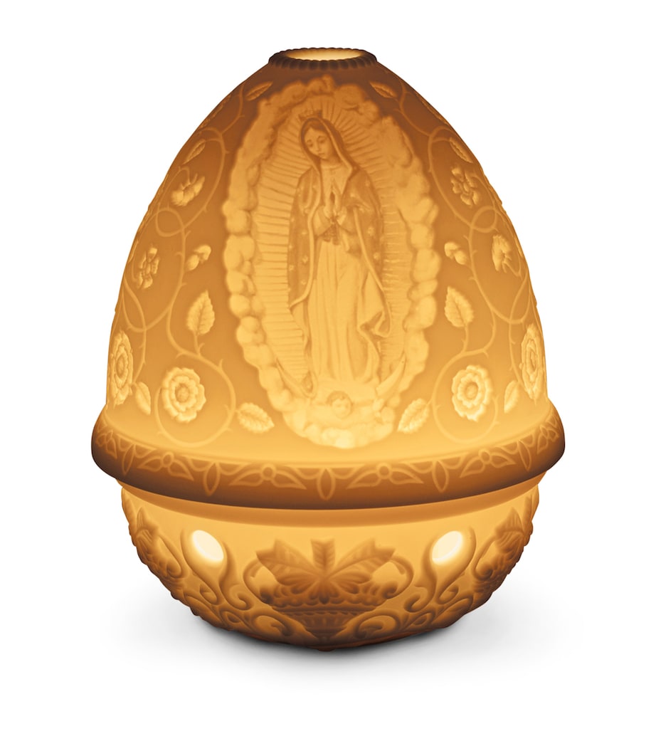Lladró Lady of Guadalupe Lithopane Votive Light White Image 1