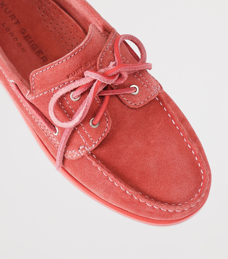 Kurt Geiger London Suede Boat Shoes Peach Image 4