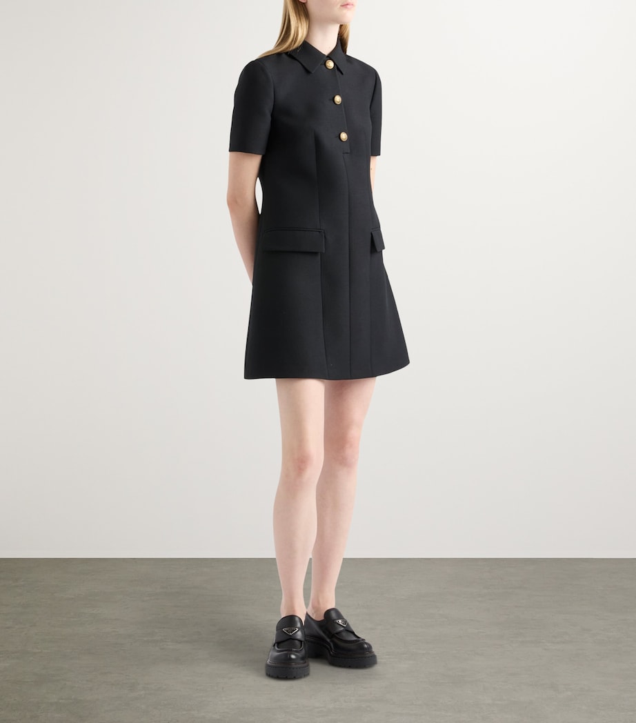 prada wool mini dress Prada Women's Natt Mini-Dress - Black