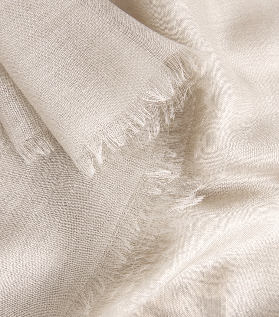 Agnona Cashmere Shawl Scarf Ivory/butter Image 4