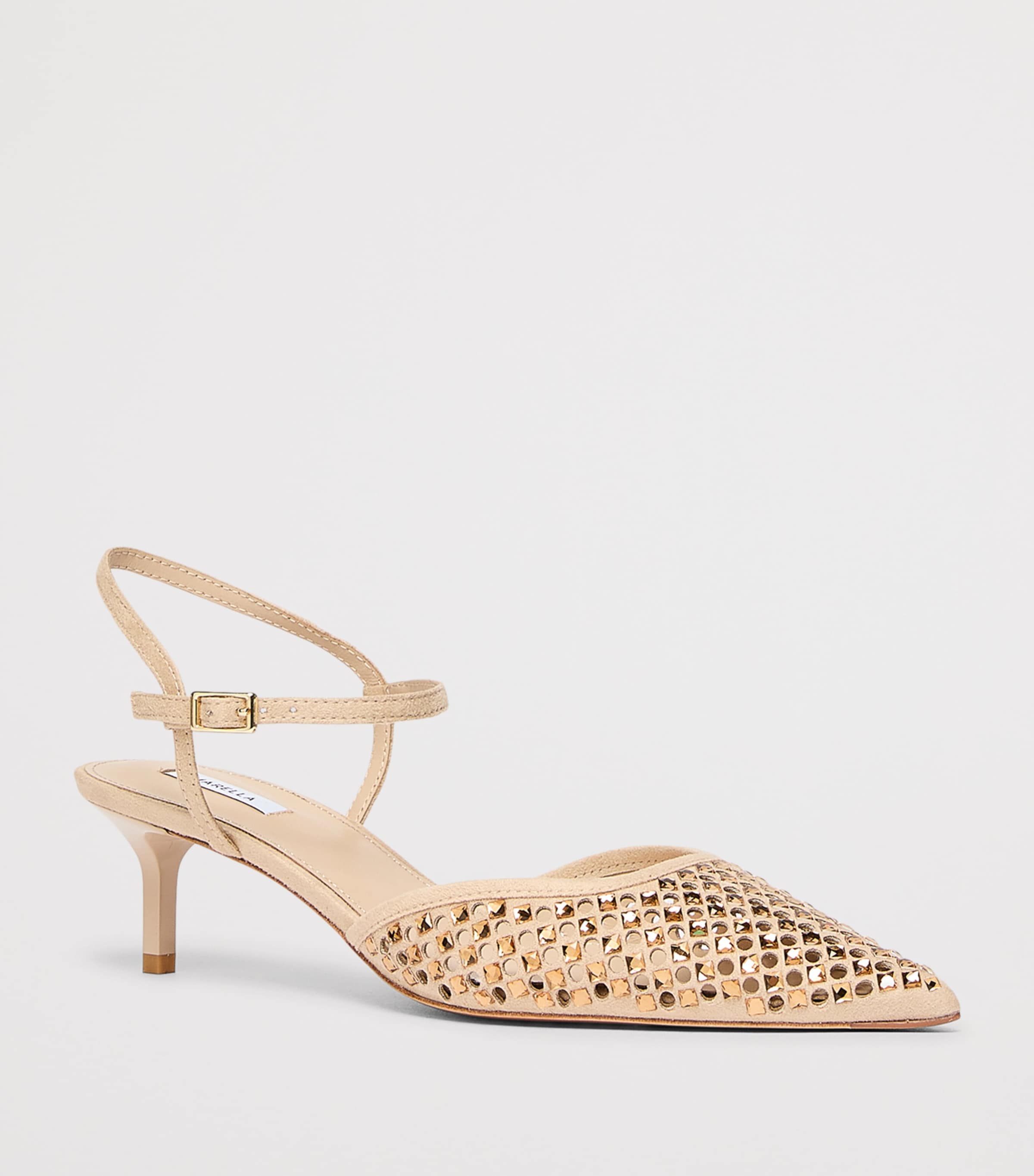 Marella Embellished Slingback Heels 50 Camel Image 6