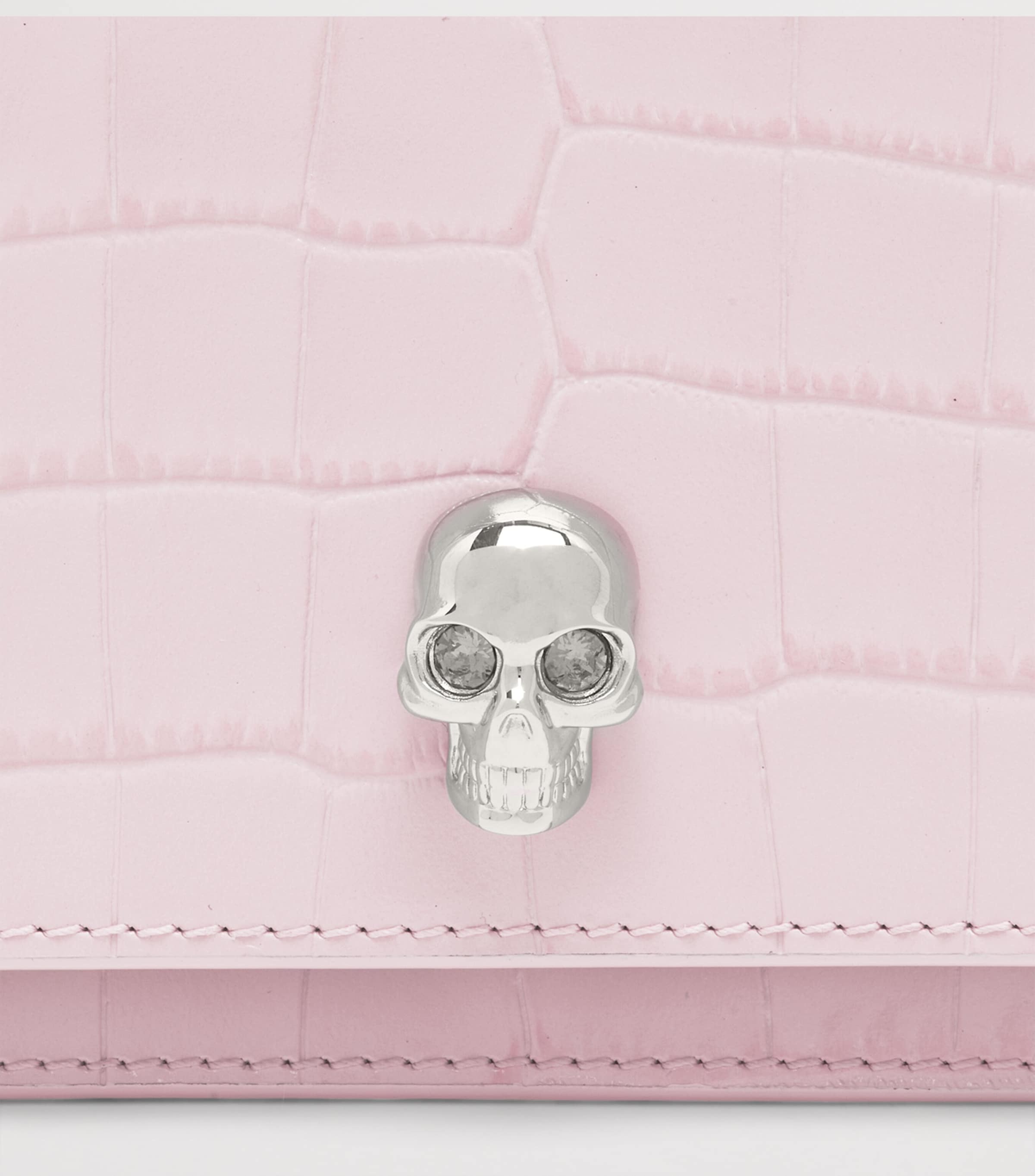 Small Croc-Embossed Skull Cross-Body Bag 5815 Image 6