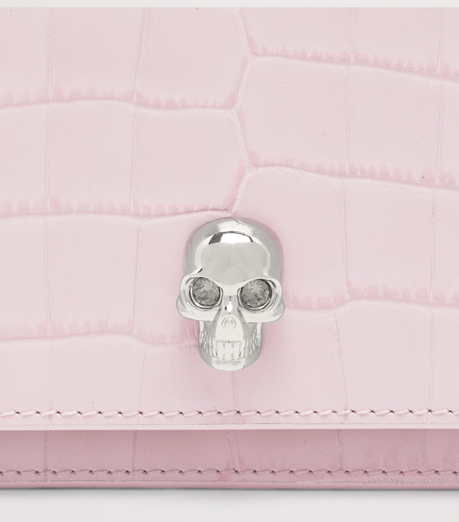 Small Croc-Embossed Skull Cross-Body Bag 5815 Image 6