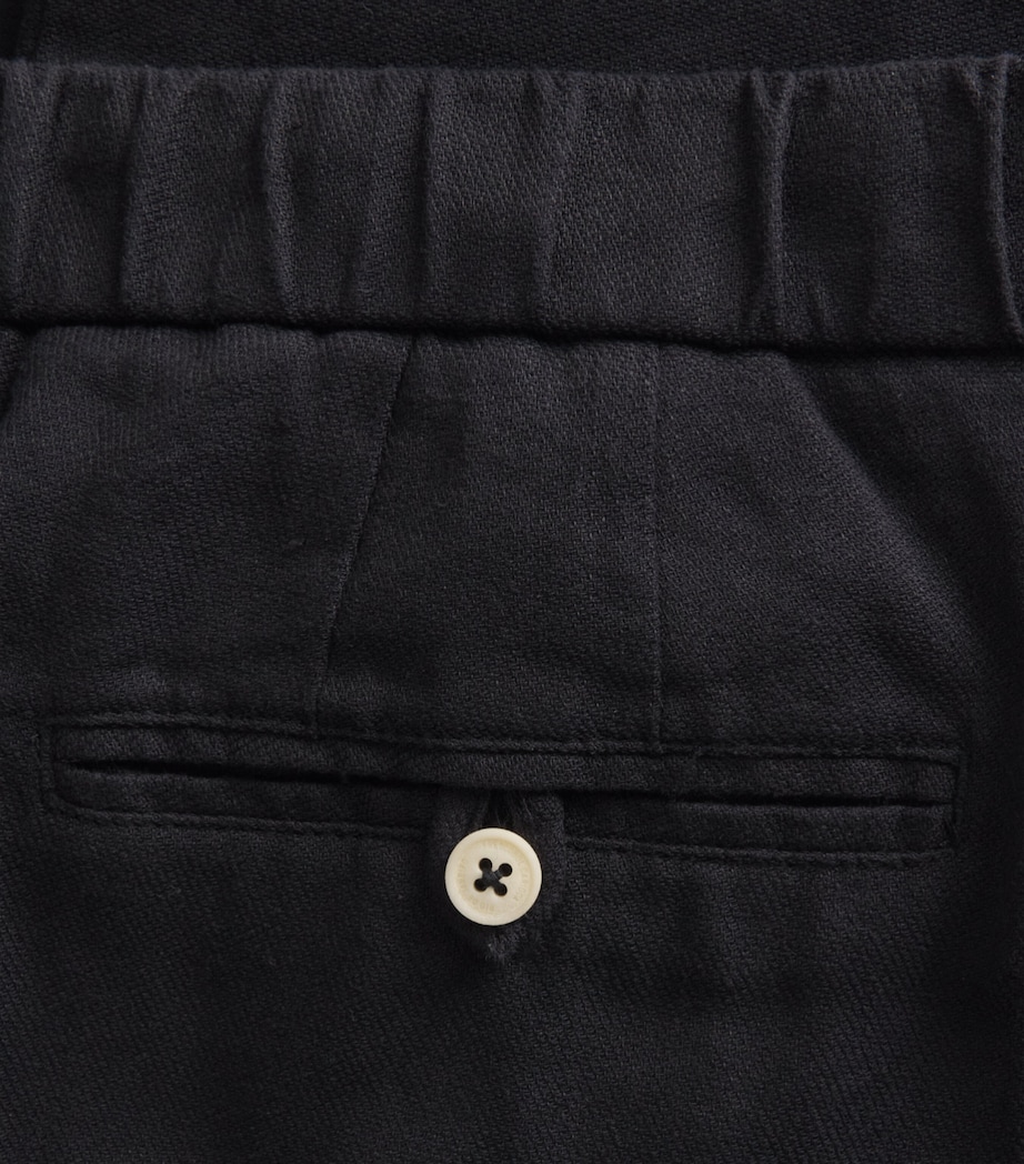 Frescobol Carioca Mens Cotton-Linen Oscar Chinos Black Image 6