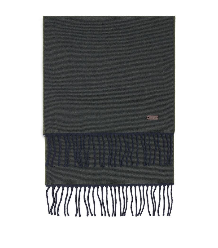 Eton Merino Wool Scarf Dark Green Image 1