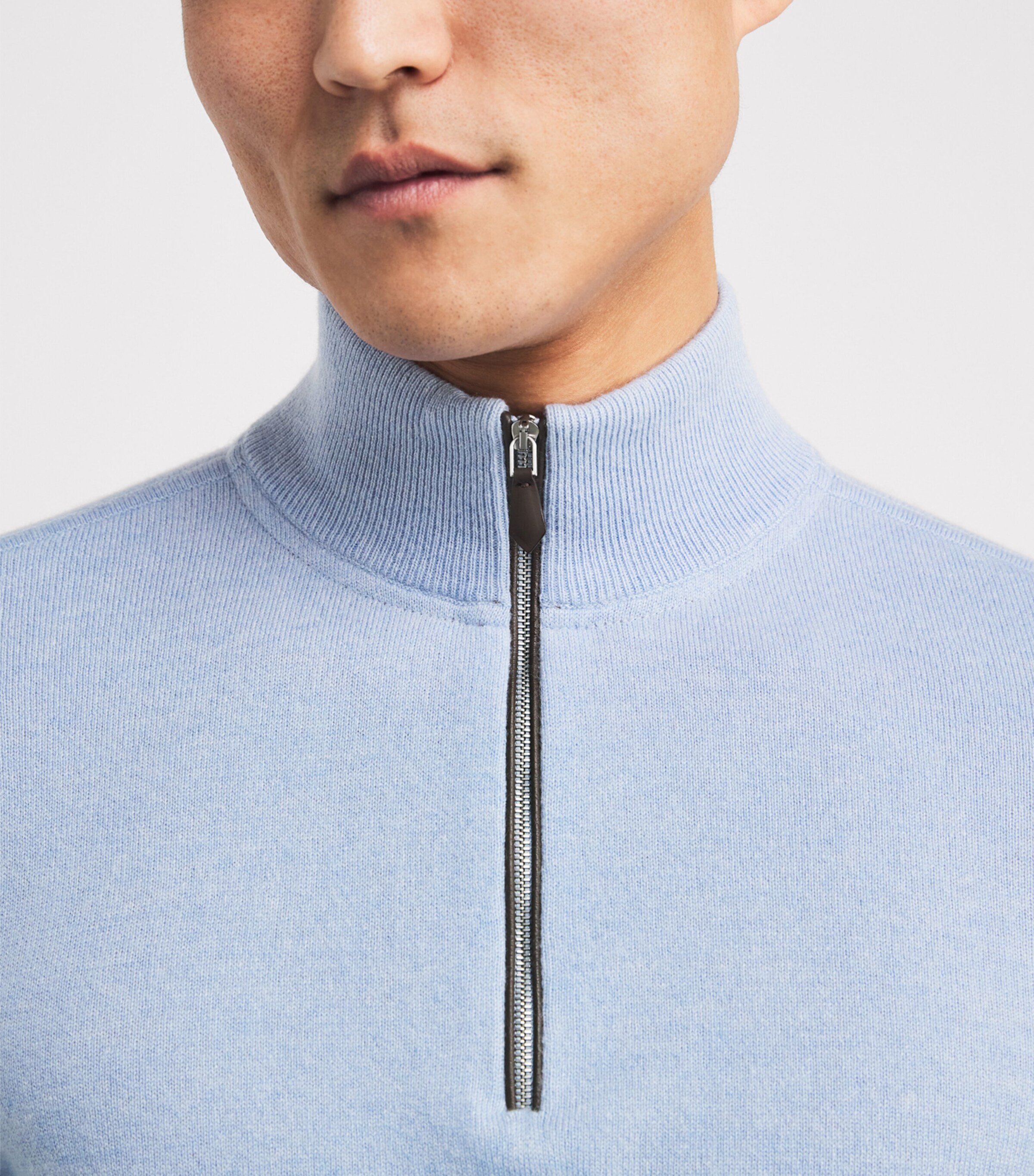 Cashmere Quarter-Zip Carnaby Sweater SEA MIST NEW IVORY Image 6