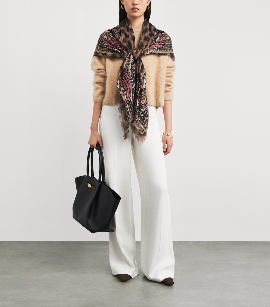 Wool-Cashmere Printed Scarf X0814 Image 3