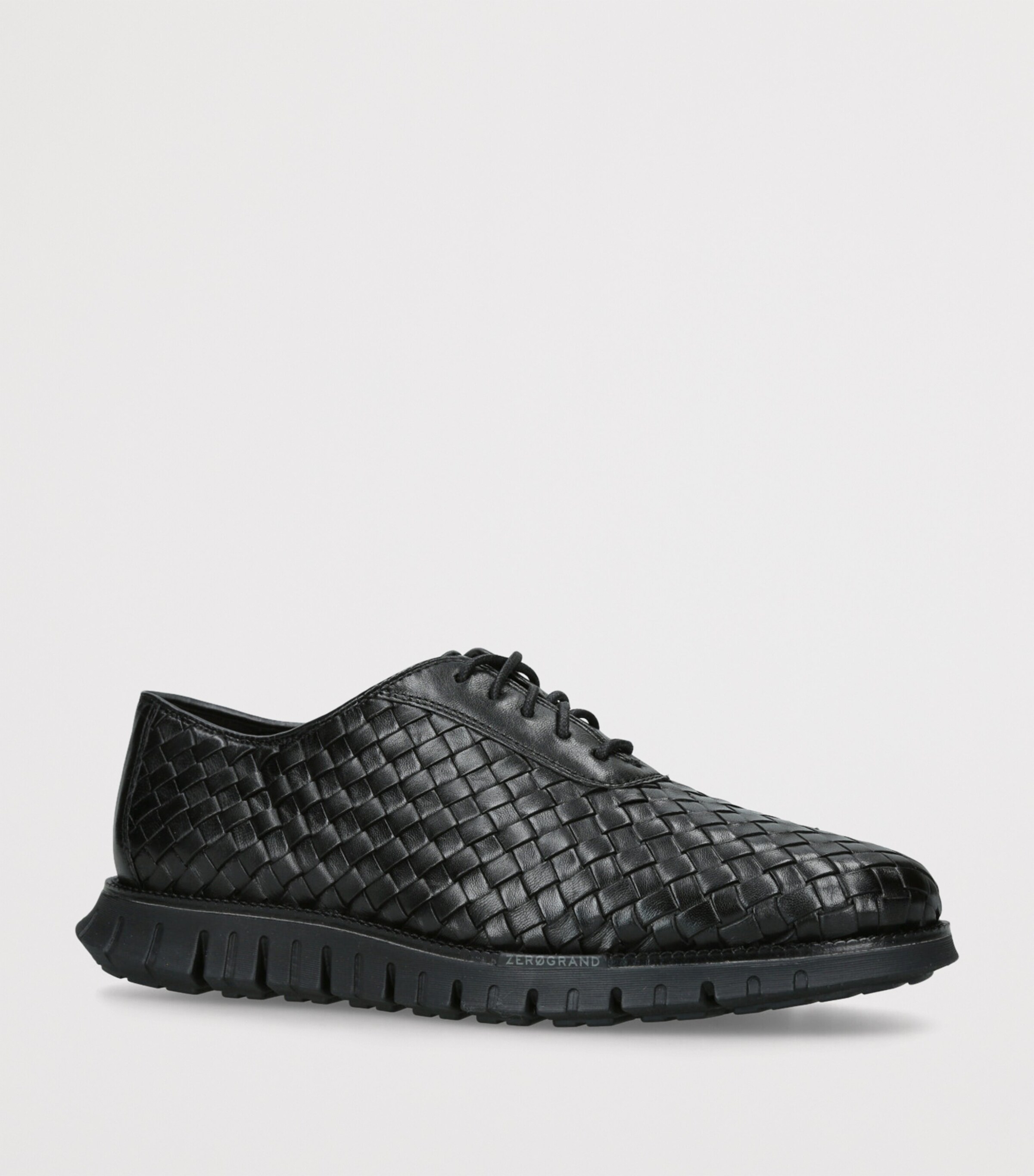 Cole Haan Black Woven Leather ZerØGrand Oxford Sneakers  display picture 1