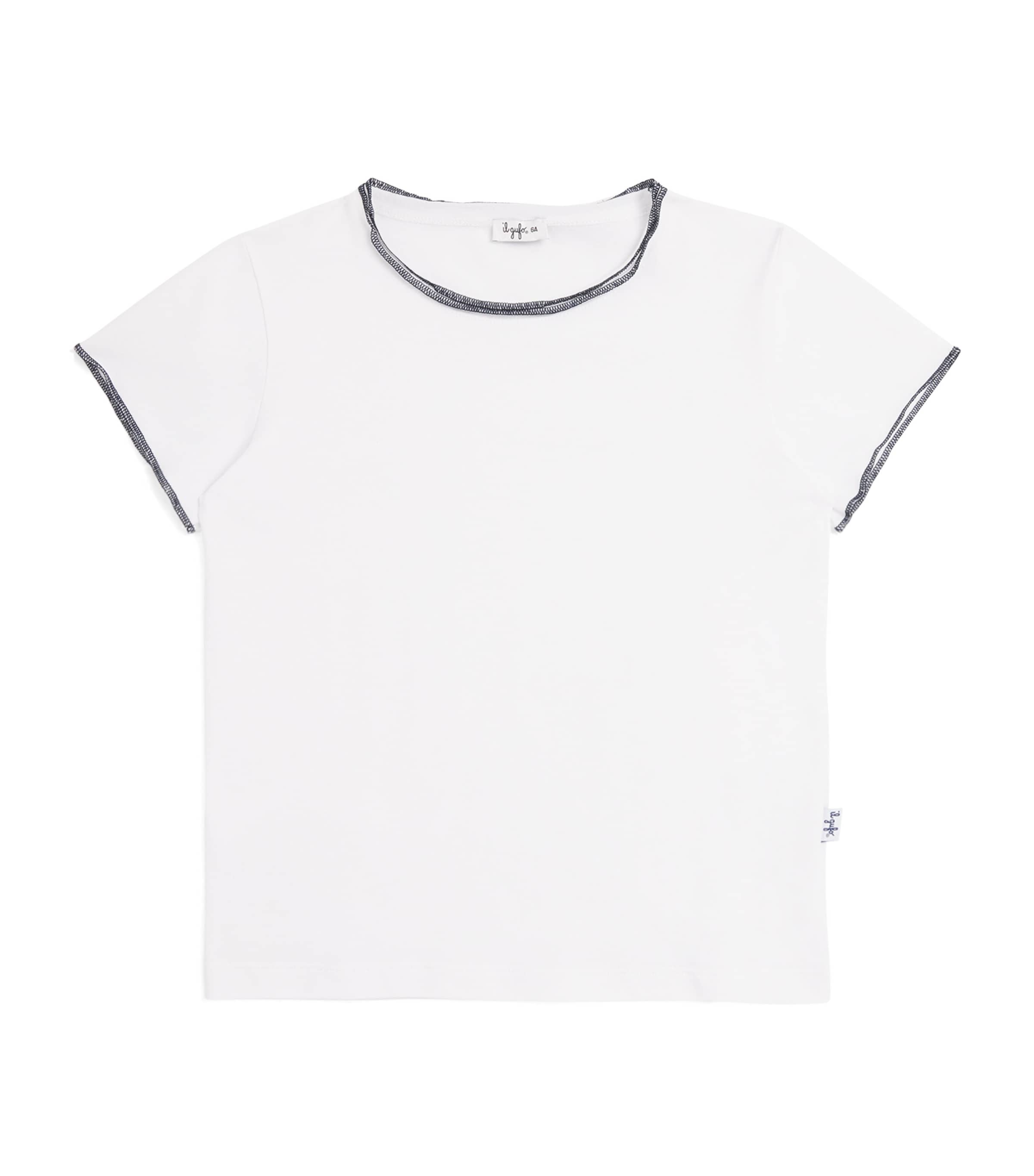 Il Gufo Stretch-cotton Contrast Hem T-shirt In White