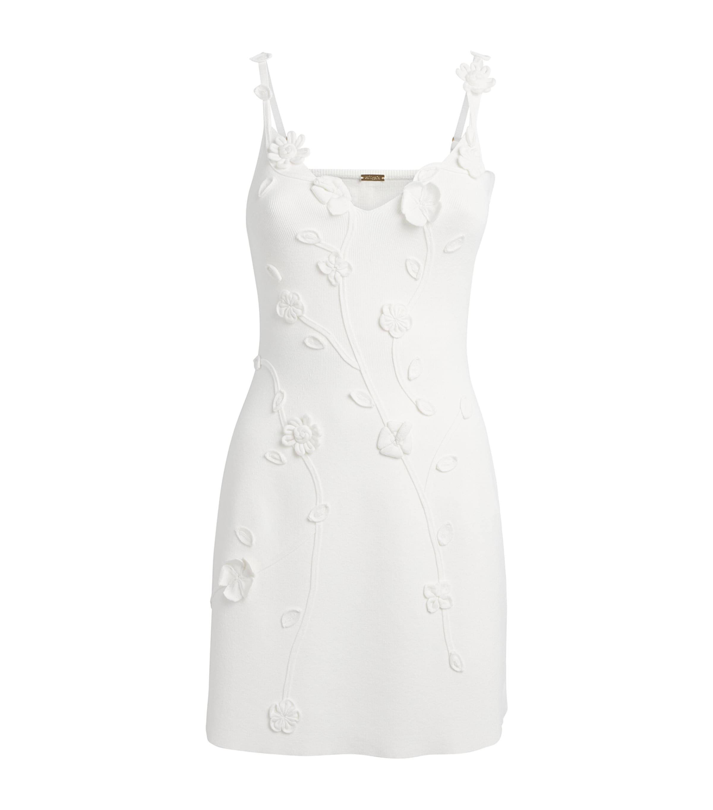 Cult Gaia Womens Crochet Flora Mini Dress Off White Image 1