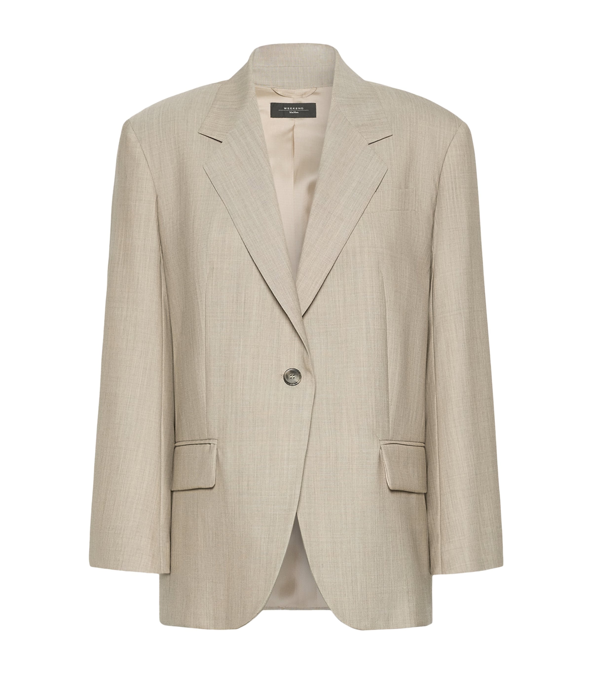 Weekend Max Mara Womens Virgin Wool Blazer Hazelnut Brown Image 1
