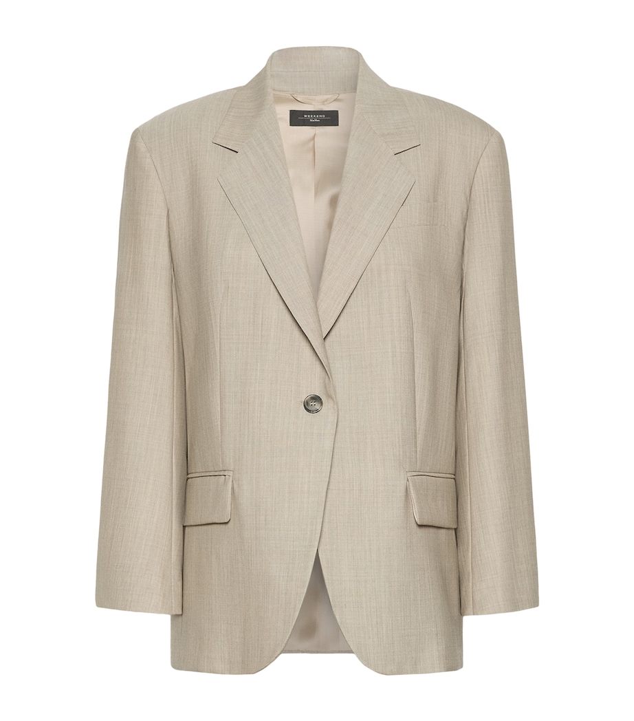 Weekend Max Mara Womens Virgin Wool Blazer Hazelnut Brown Image 1