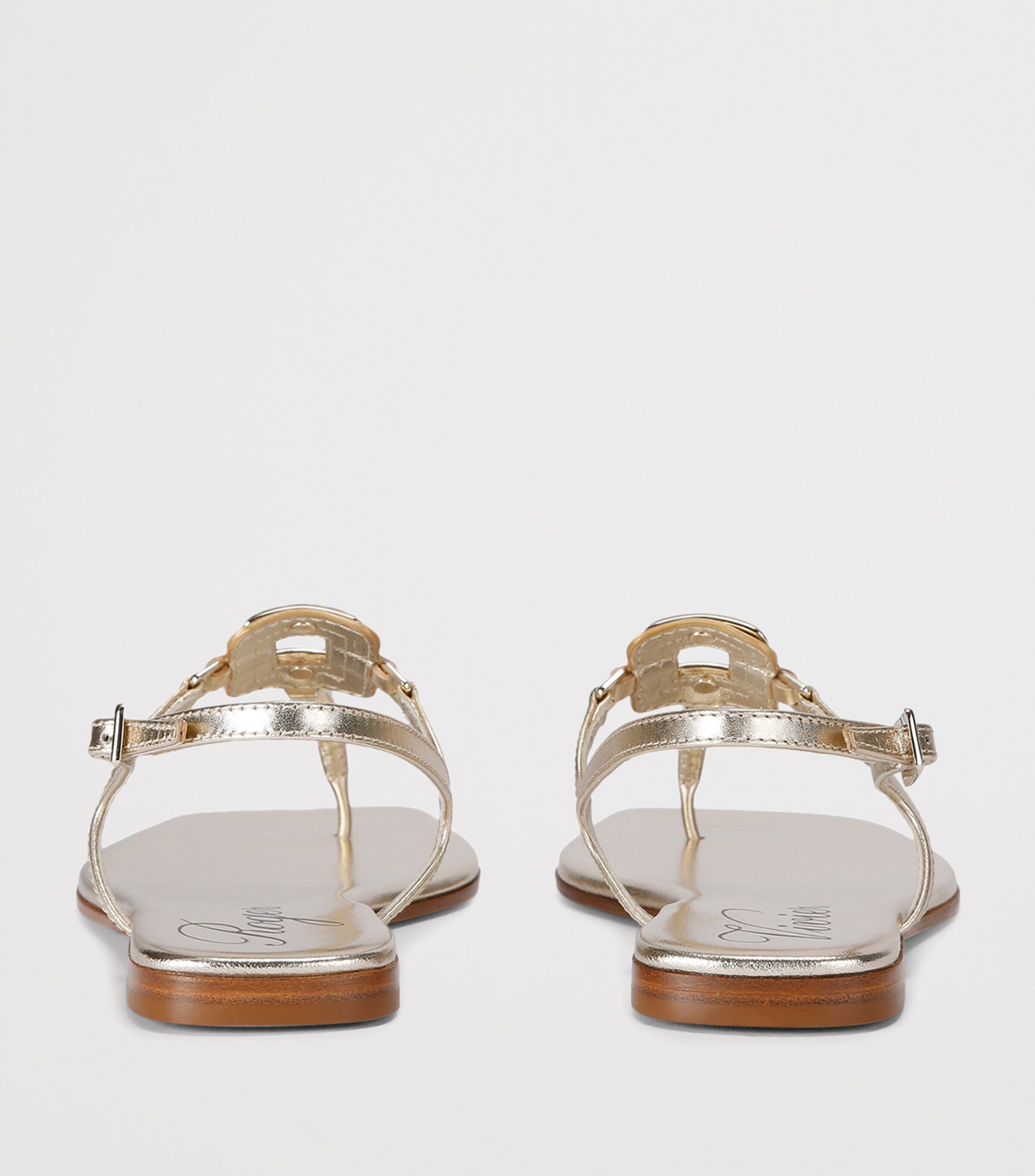 Roger Vivier Leather Bab Viv Sandals Gold Image 2