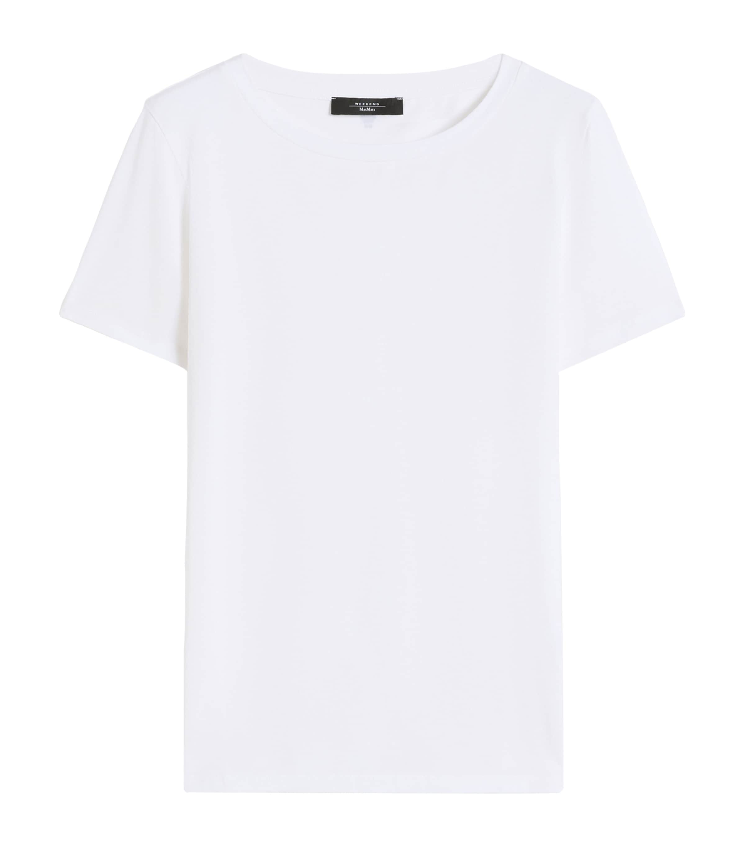 Weekend Max Mara Womens Stretch-Cotton T-Shirt White Image 1