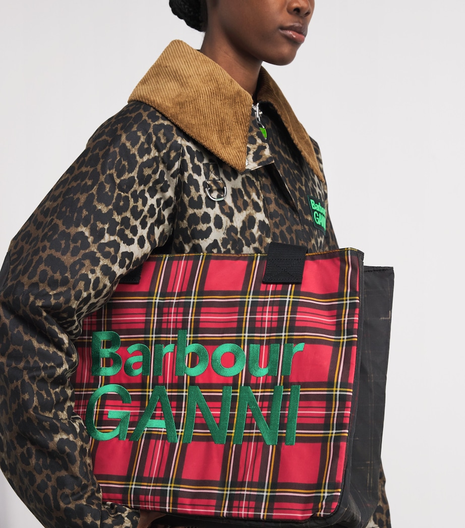 x GANNI Waxed Tartan Tote Bag CLSSC/RYL STWRT TRTN Image 2
