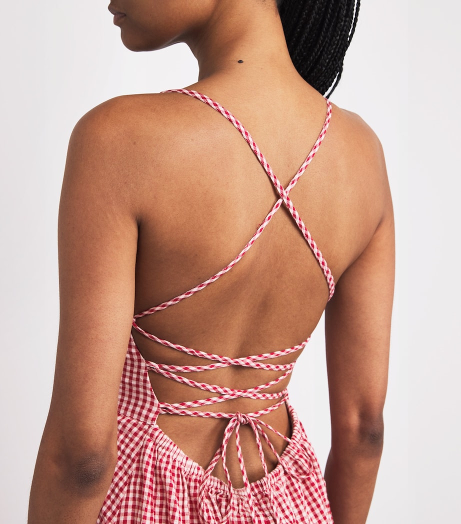 Gingham Halterneck Lori Midi Dress RED GINGHAM Image 4