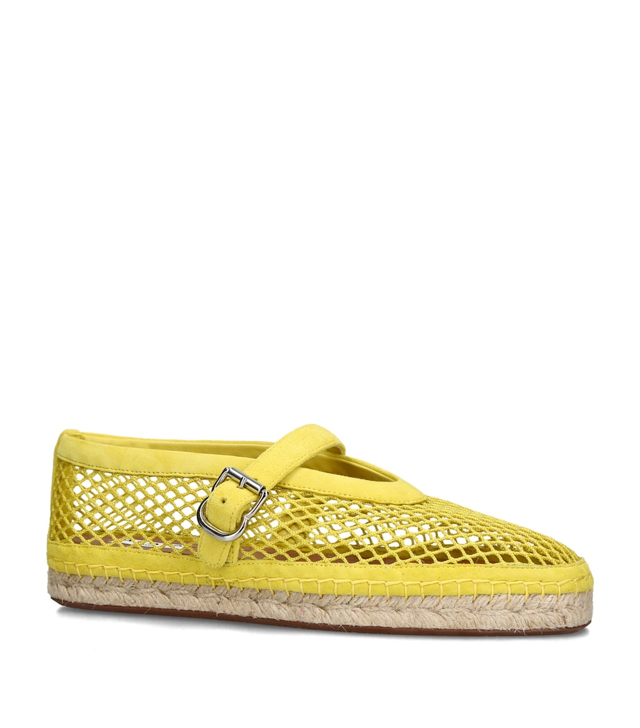 Alaïa Suede Mesh Espadrilles Yellow Image 3