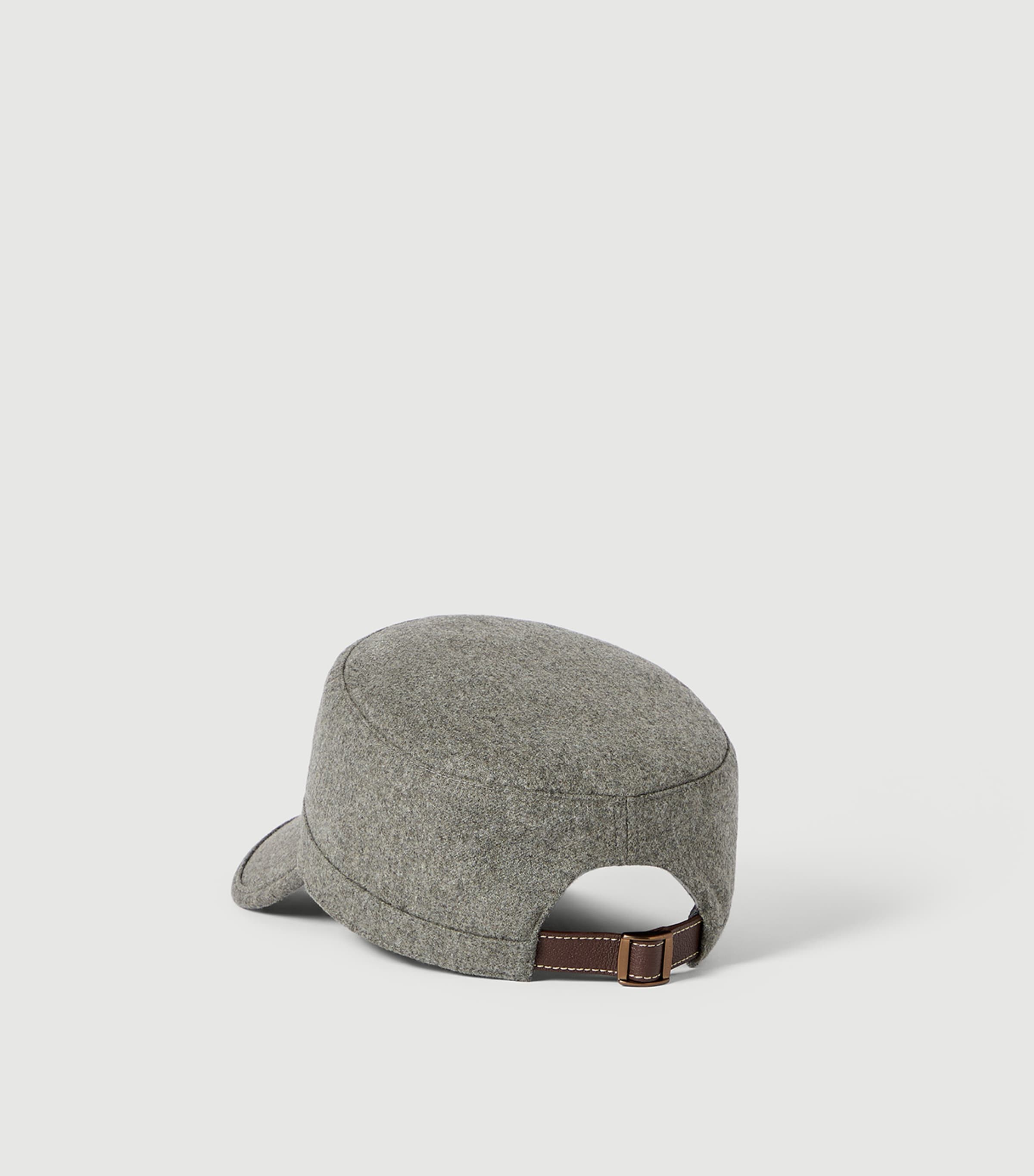 Brunello Cucinelli Virgin Wool Field Cap Army Green Image 3