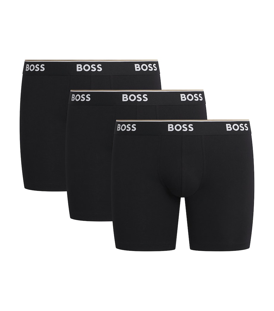 BOSS Mens Stretch-Cotton Logo Trunks (Pack of 3) Black Image 1