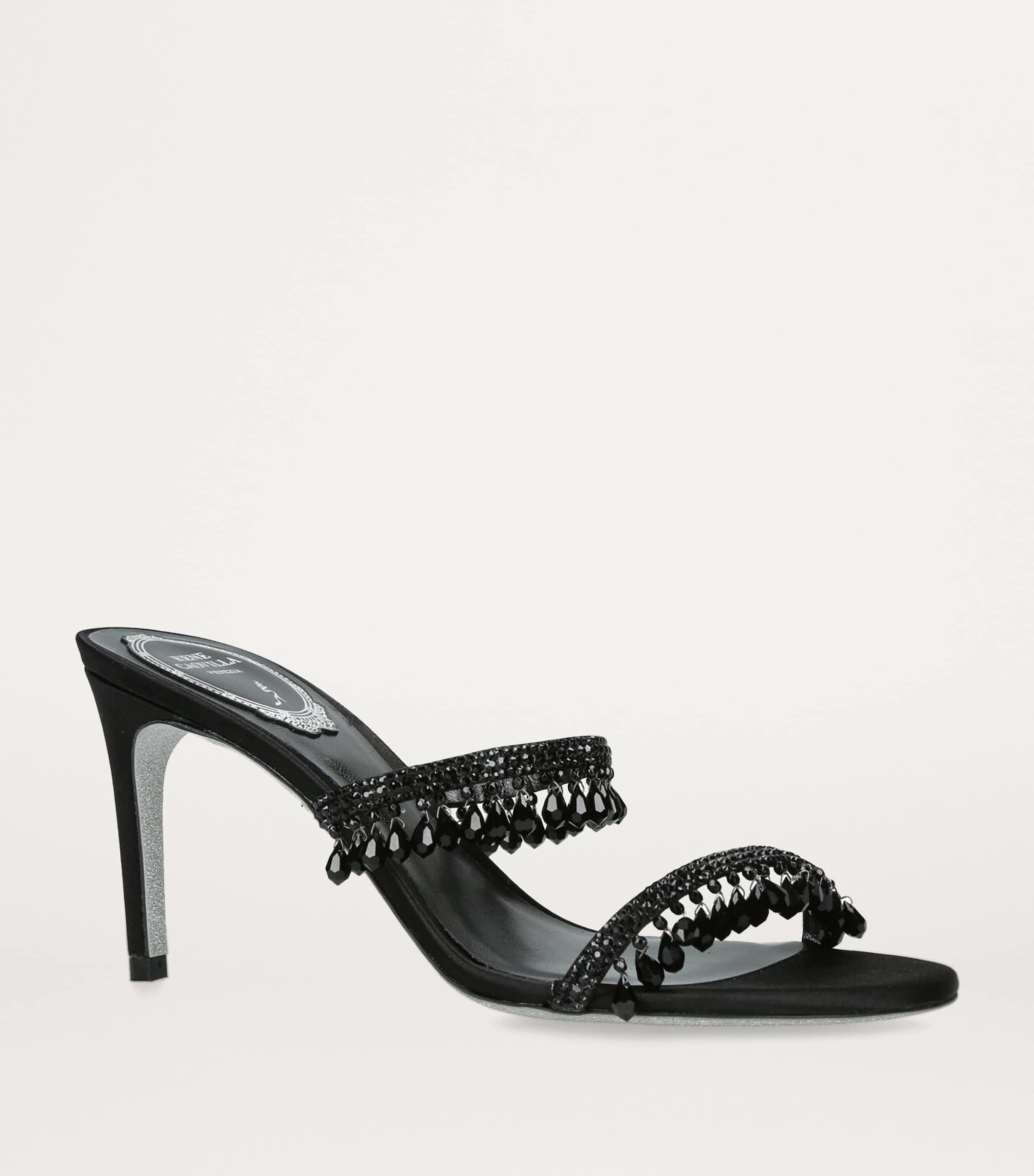 Embellished Chandelier Heeled Mules 80 BLACK Image 3