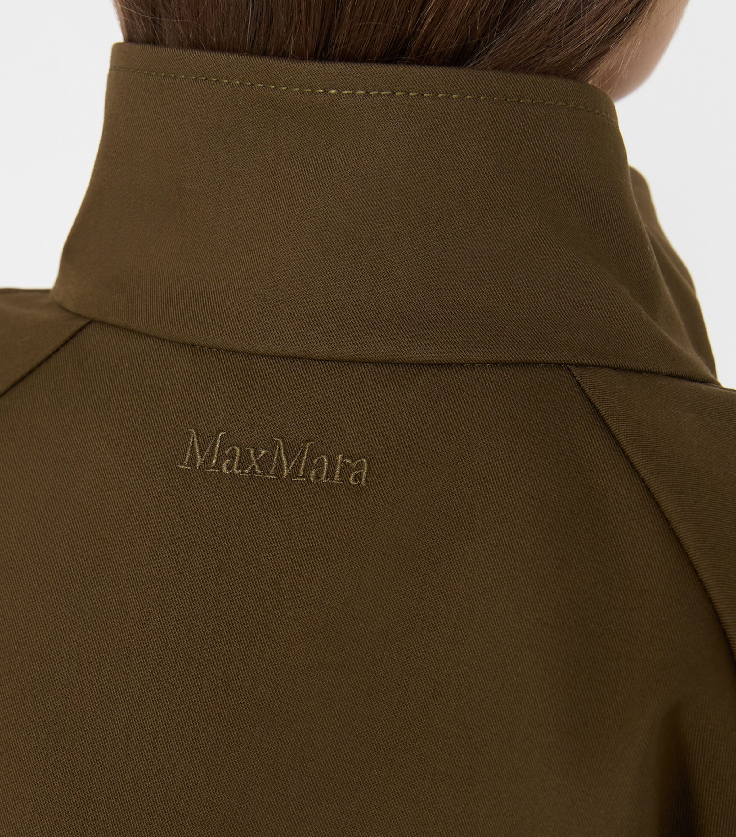 Max Mara Womens Cotton Flared Cape Coat Kaki Image 5