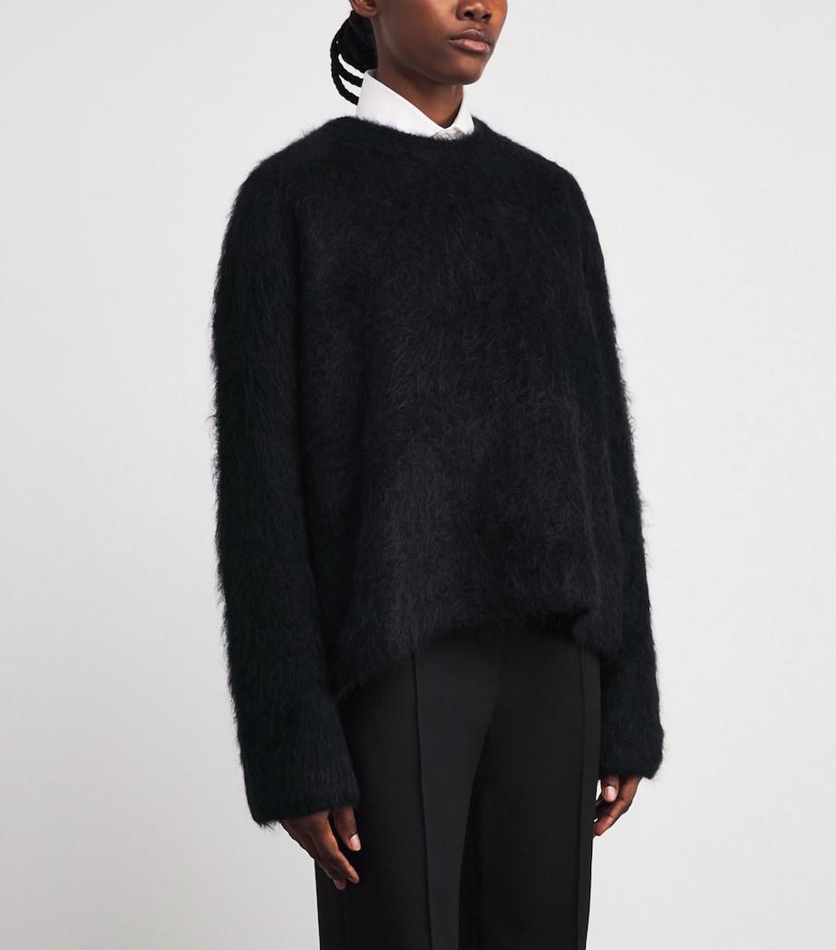 Toteme Womens Alpaca-Blend Boxy Sweater Black Image 3