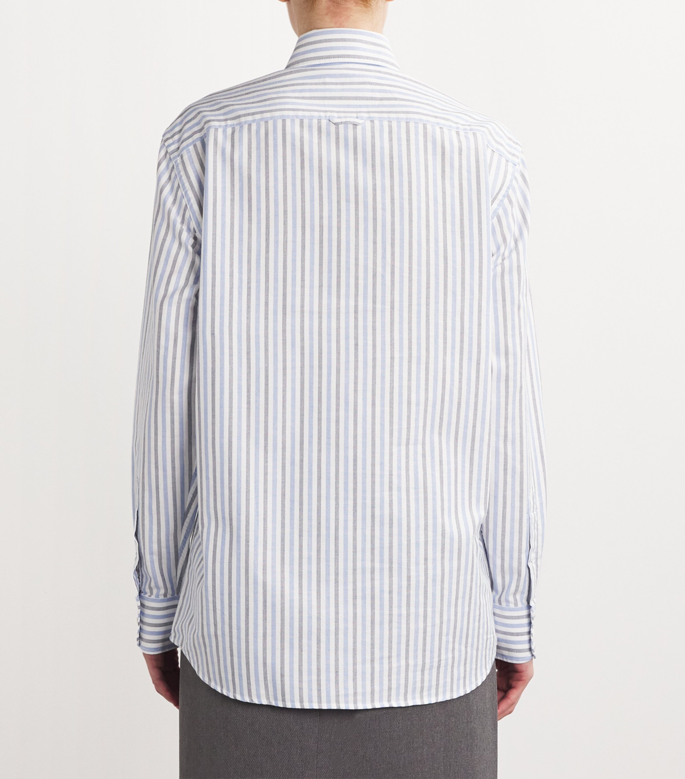 With Nothing Underneath Womens Organic Cotton The Chessie Shirt Navy & Blue Stripe Image 4