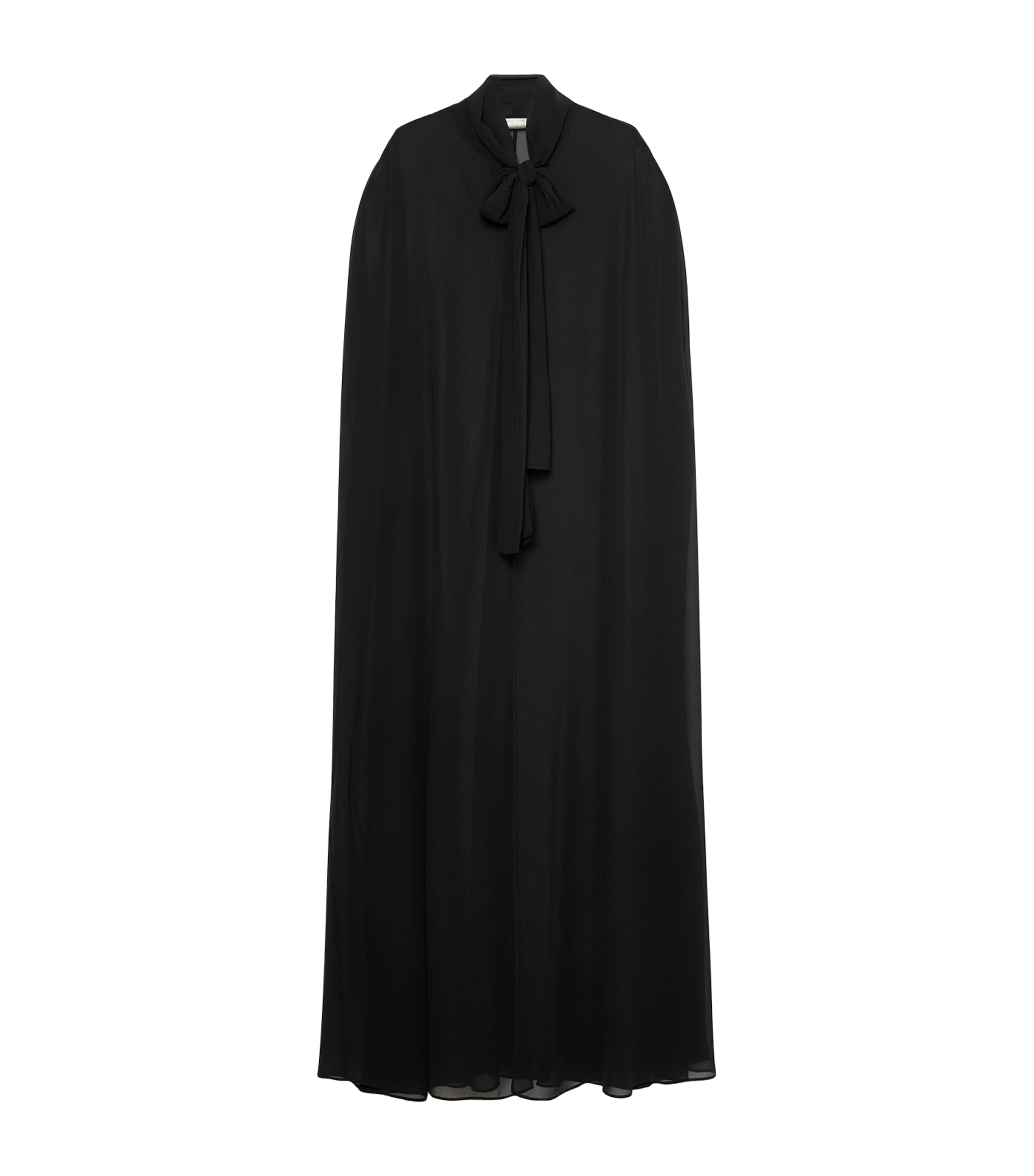 Marina Rinaldi Chiffon Tie-neck Cape In Black