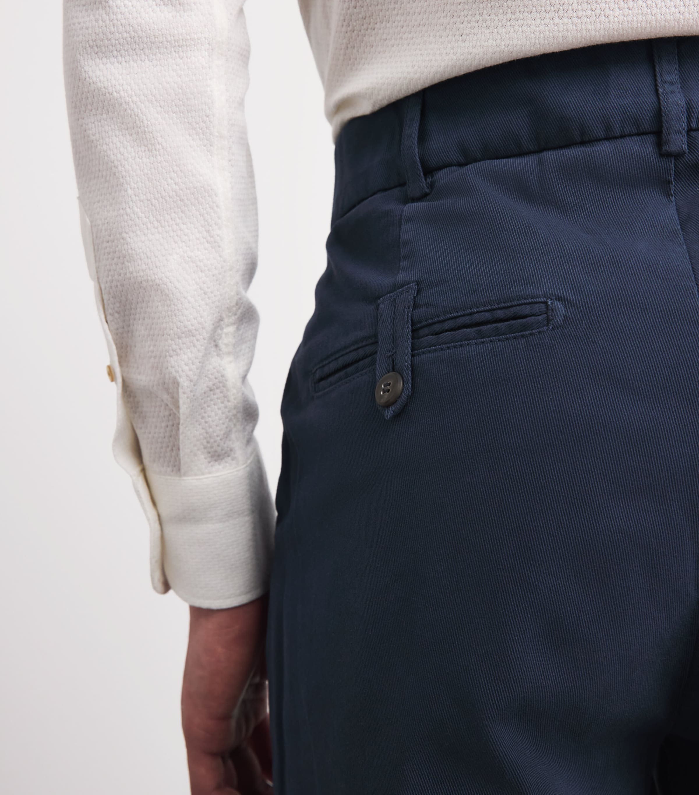 Eleventy Mens Stretch-Cotton Chinos Blu Image 3