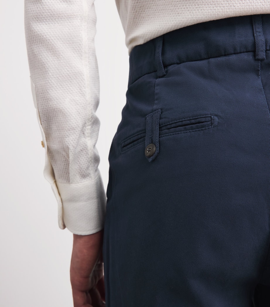 Eleventy Mens Stretch-Cotton Chinos Blu Image 3