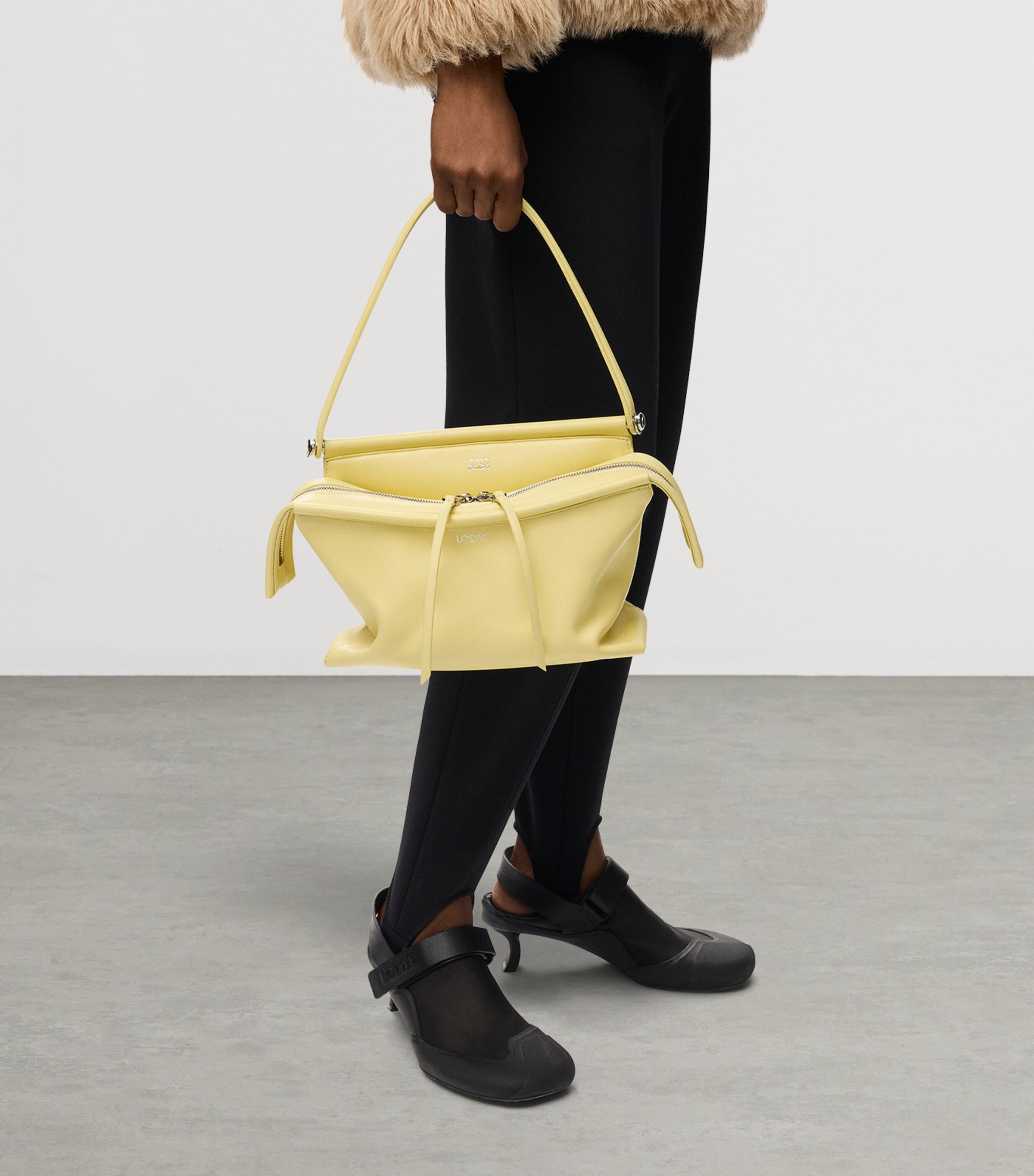 LOEWE Small Leather Whisker Shoulder Bag Vanilla Image 2
