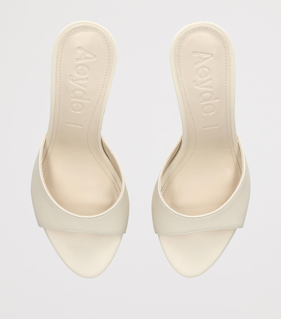 Leather Samia Heeled Mules 75 CREAM Image 4