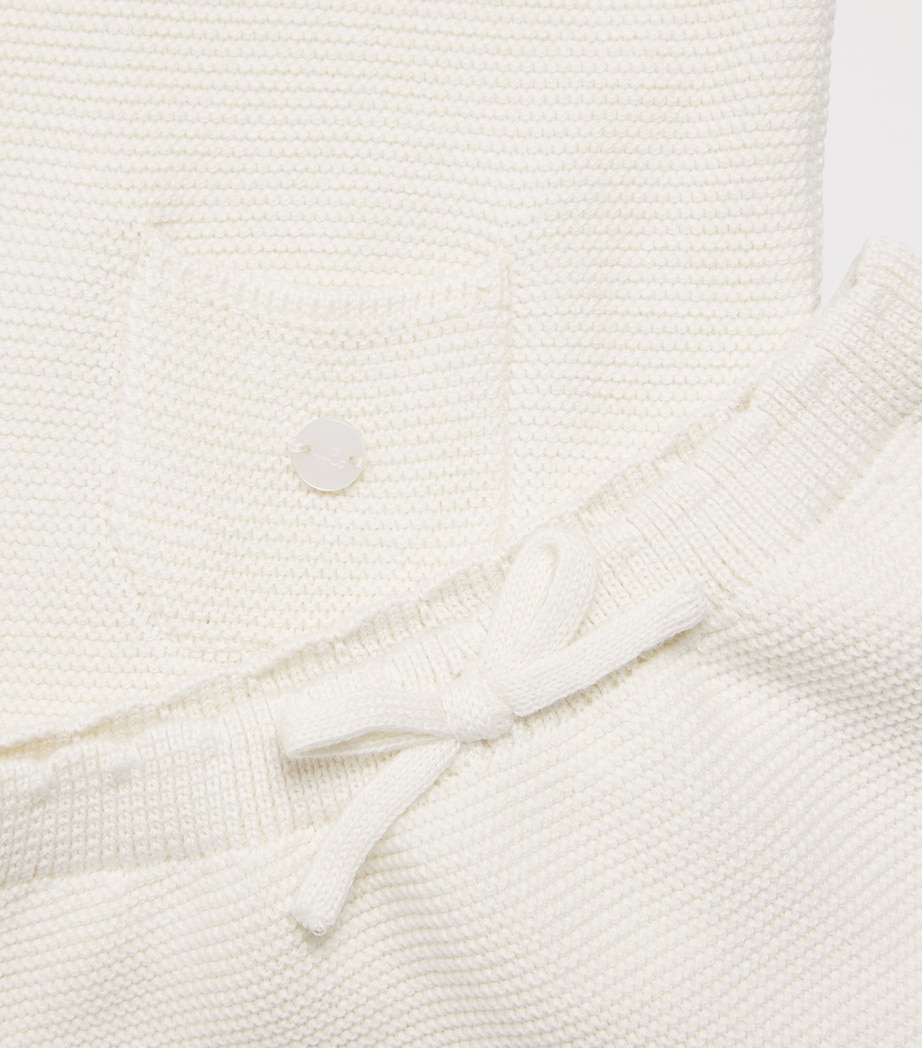 Marie-Chantal Cotton Wrap-Effect Coraline Cardigan (3-24 Months) Milky White Image 4