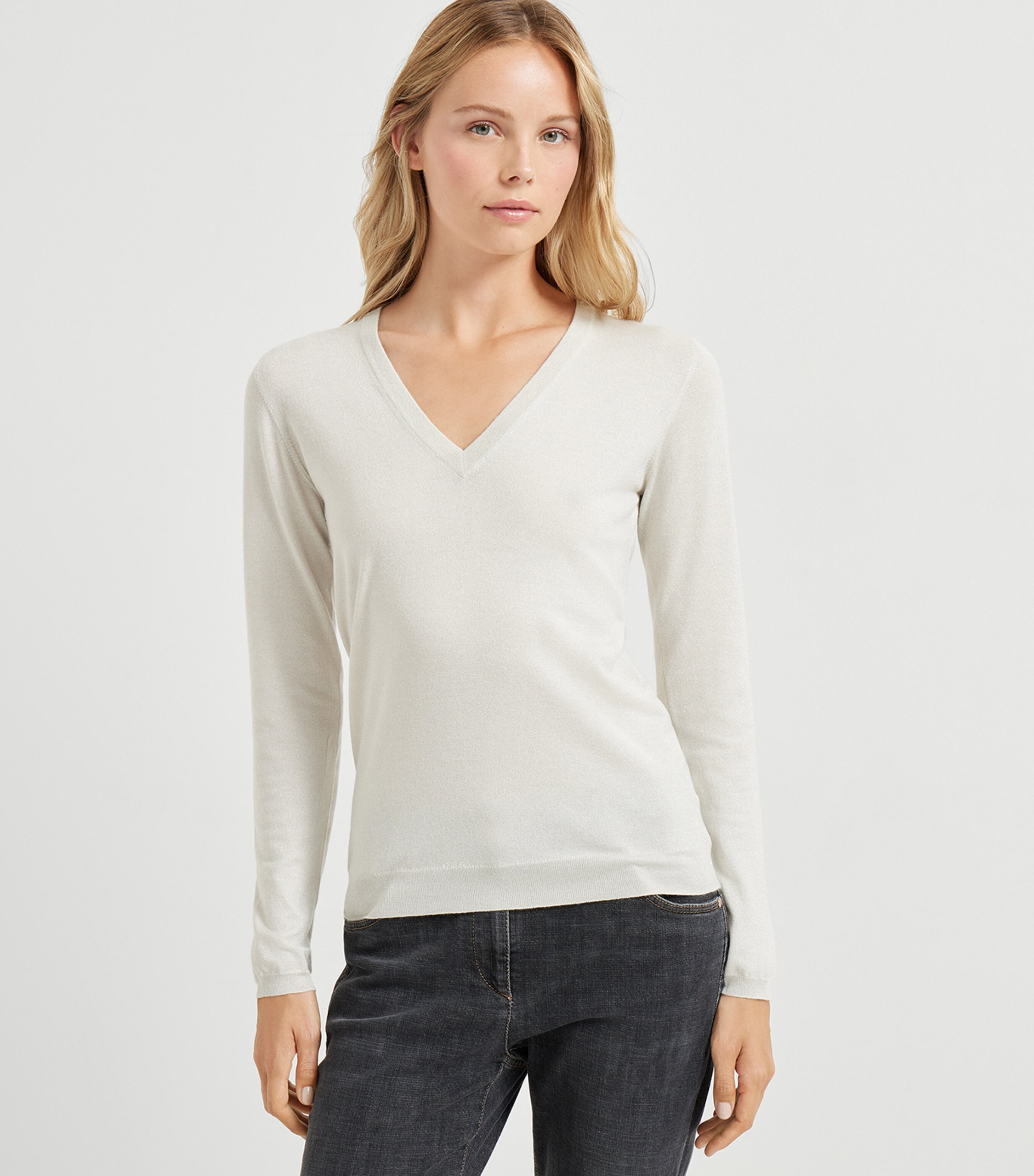 Brunello Cucinelli Womens Cashmere-Silk-Blend Sweater Image 2