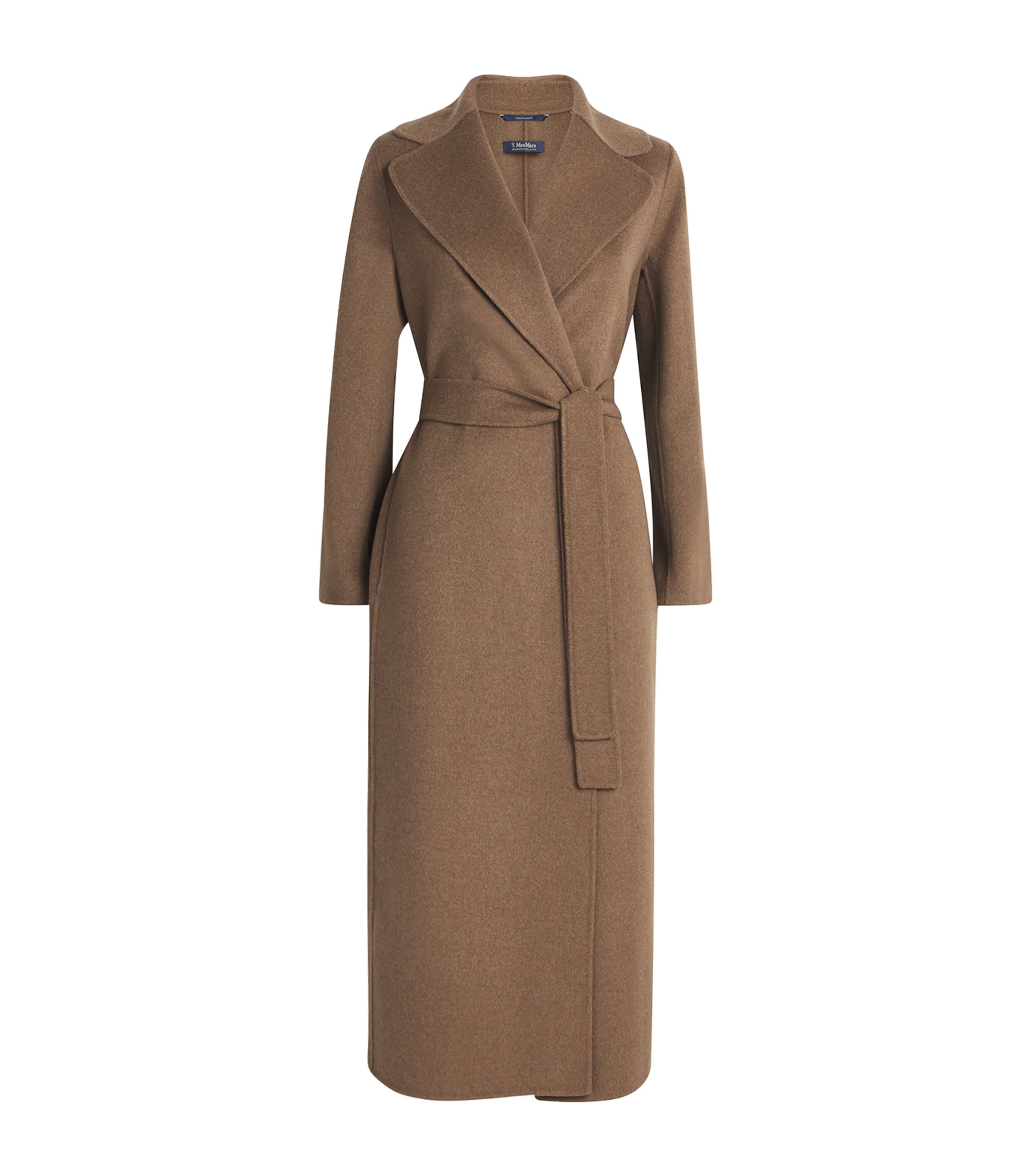Max Mara Virgin Wool Wrap Coat In Brown